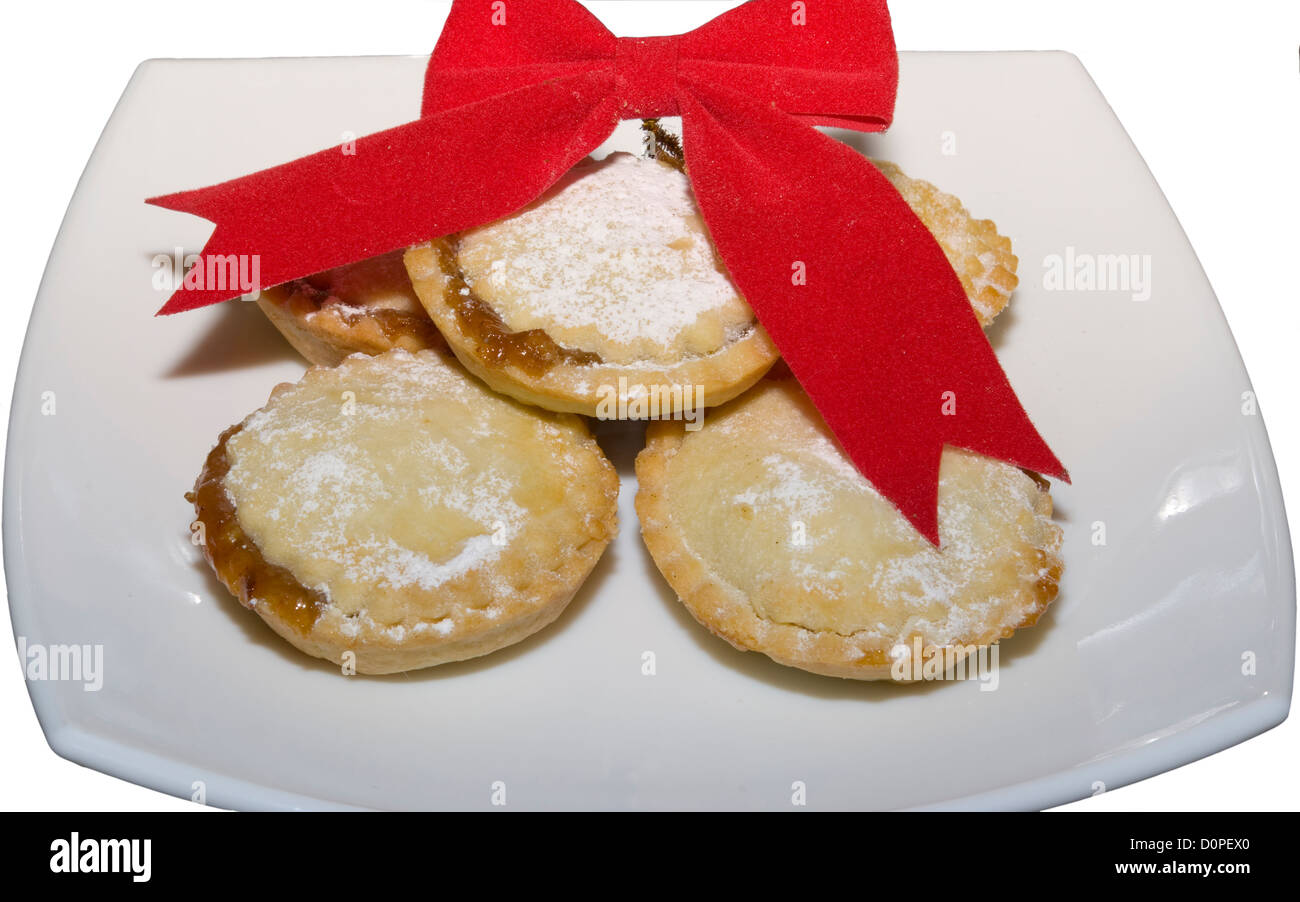 Plate of Mince Pies Stock Photo