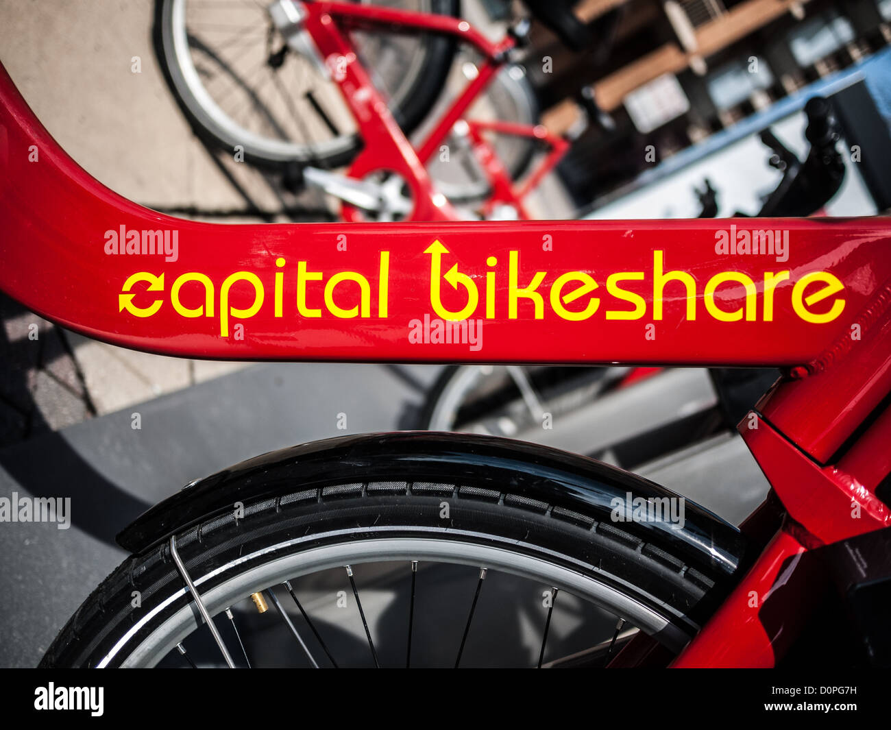 The recentlyinstalled Captial Bikeshare bike station in Clarendon, Arlington, VA, on the corner