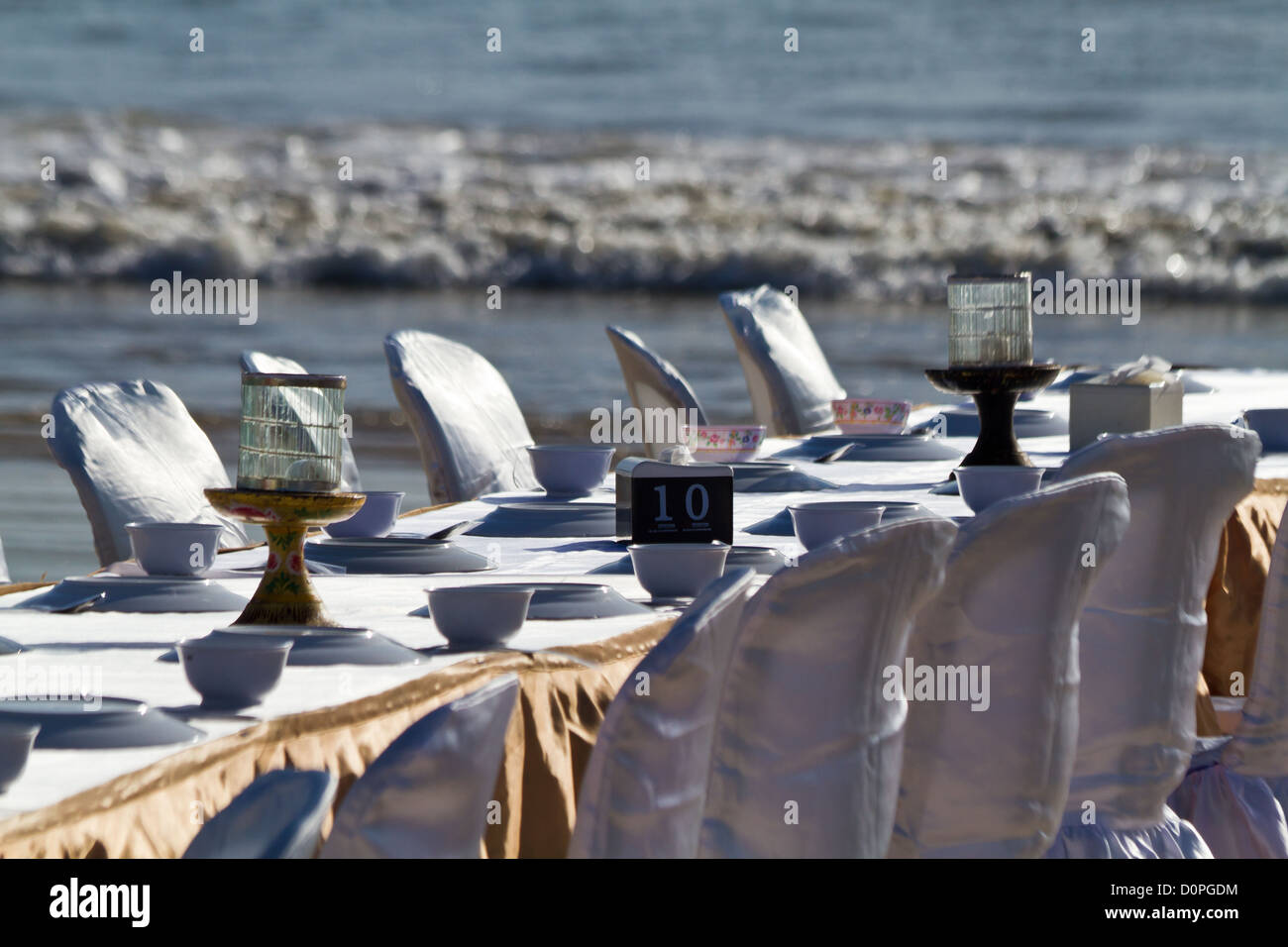 Luxury Fish Restaurant on the Beach of Jimbaran on Bali, Indonesia