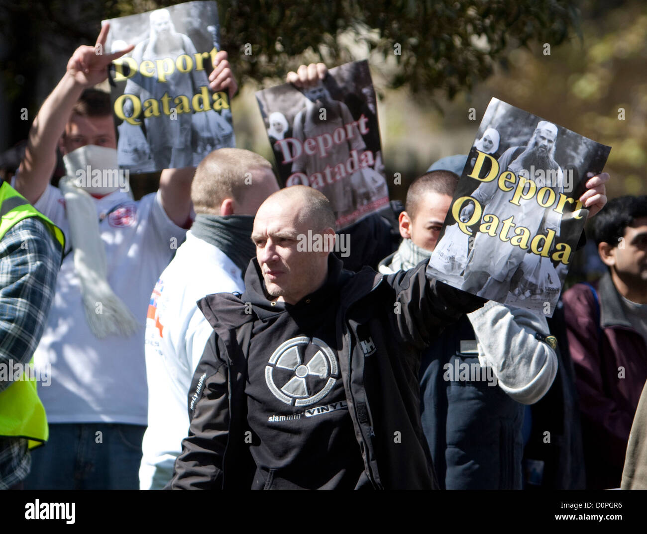 EDL (english defense league) rally in westminster Stock Photo