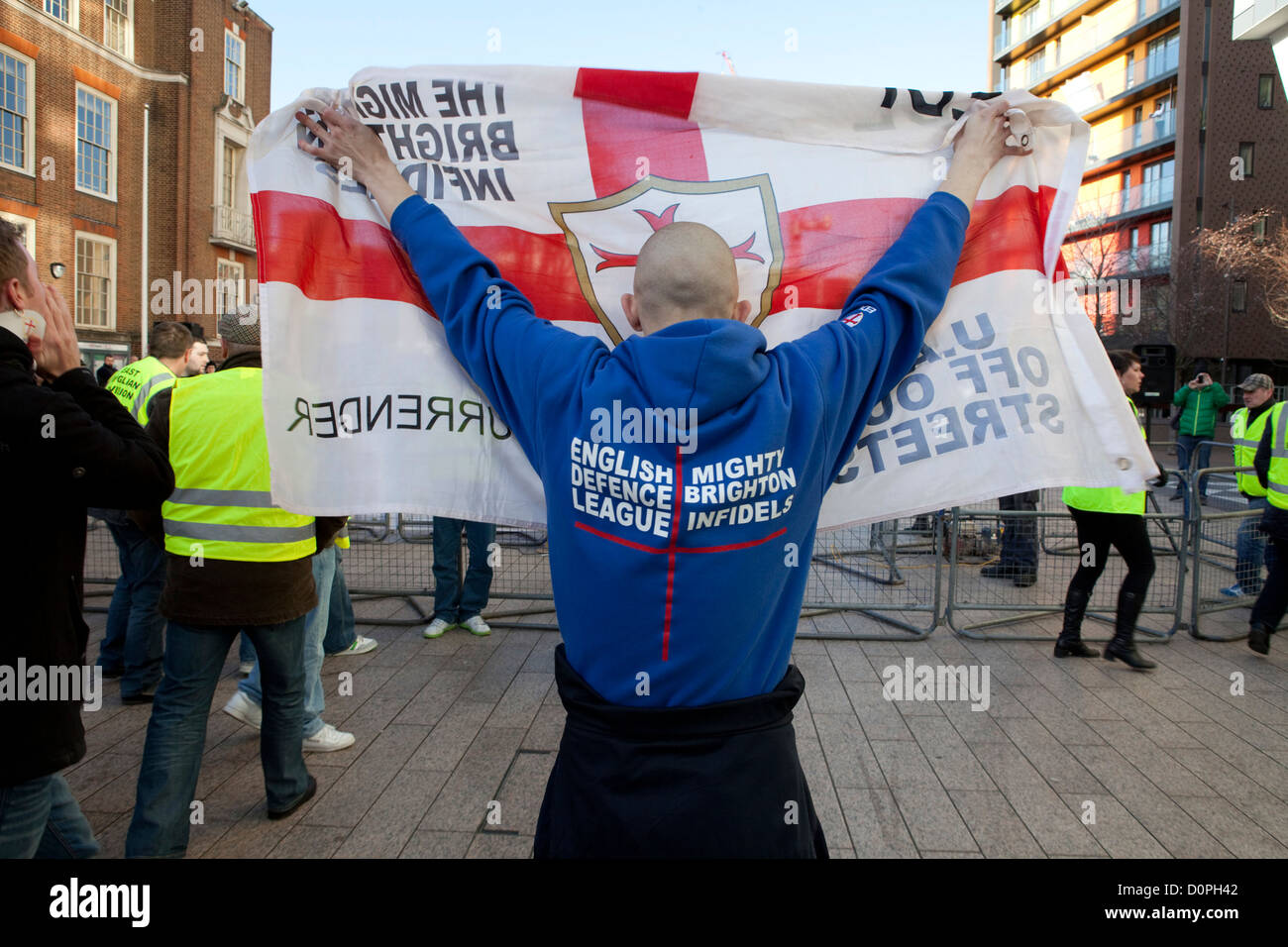 EDL (English Defence Leage) march through Barking Town centre and hold