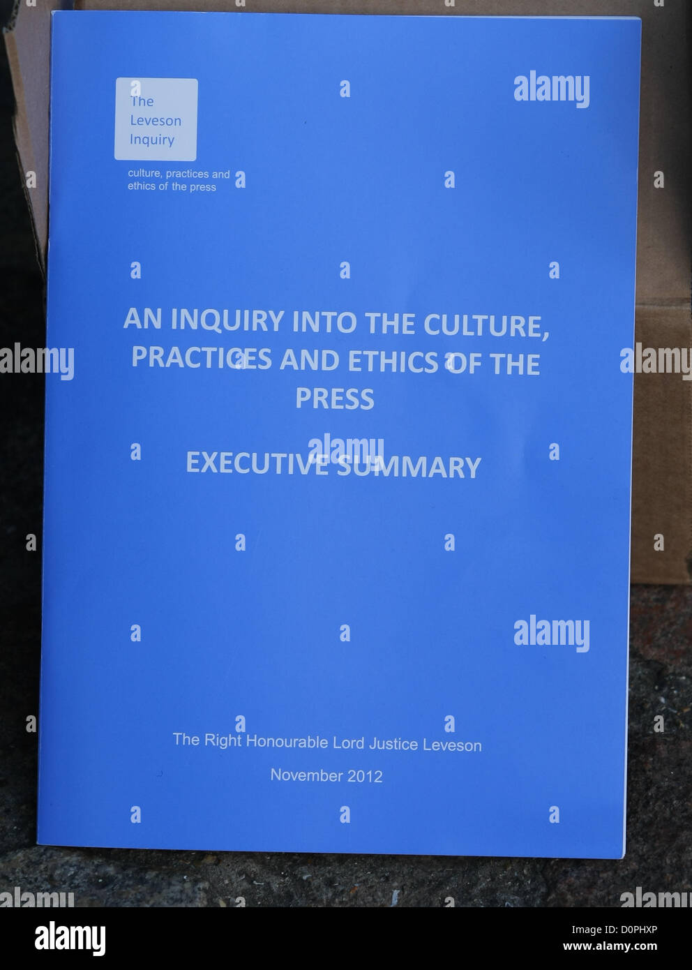 Levenson Report 2012 Leveson Inquiry Hi Res Stock Photography And   Levenson Report Leveson Inquiry Culture Practice And Ethics Of The D0PHXP 