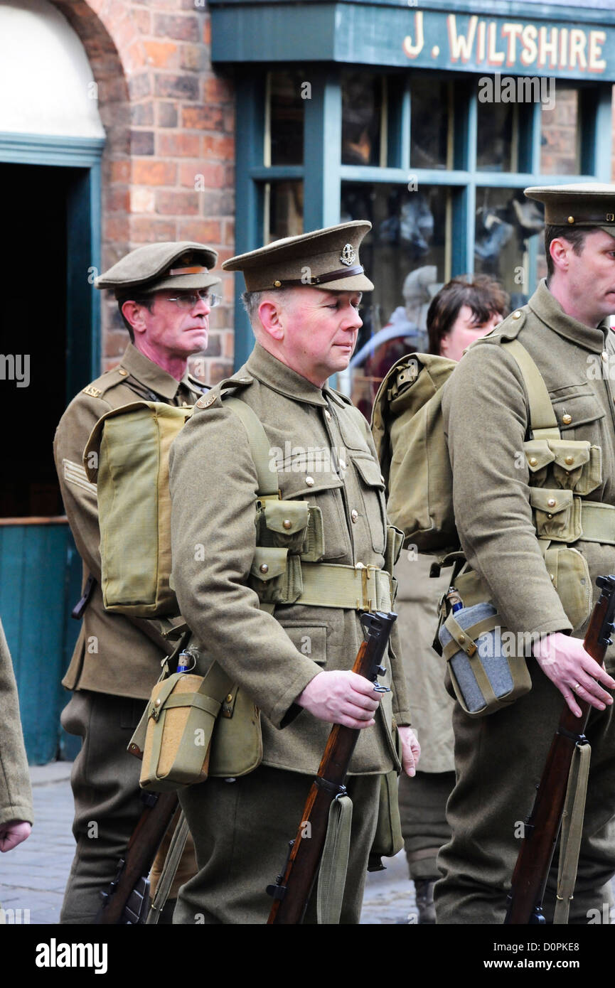 Men dressed as WW1 soldiers at the Black Country Living Museum Stock ...
