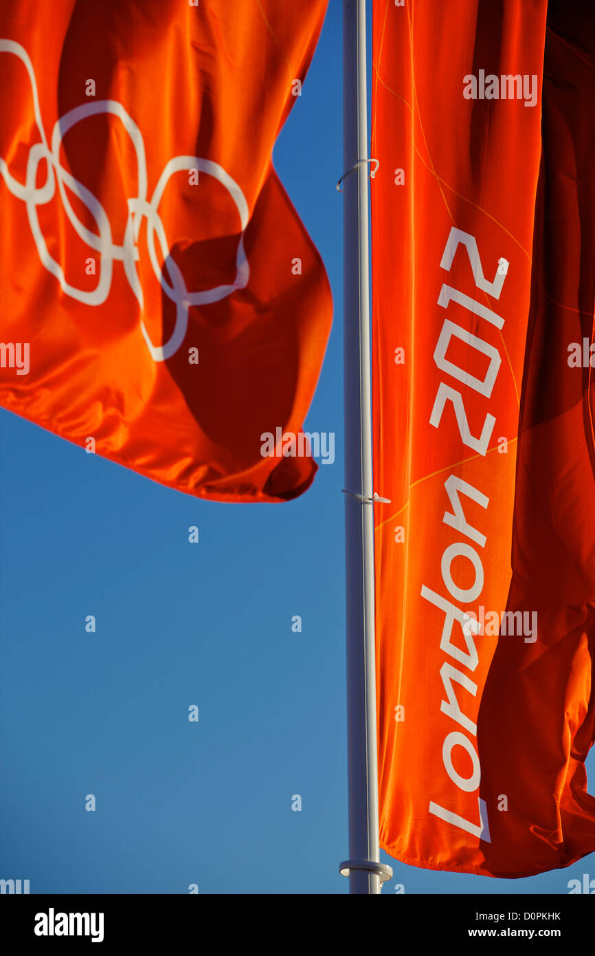 Olympics flags (banners), olympic park, Stratford, East London, UK ...