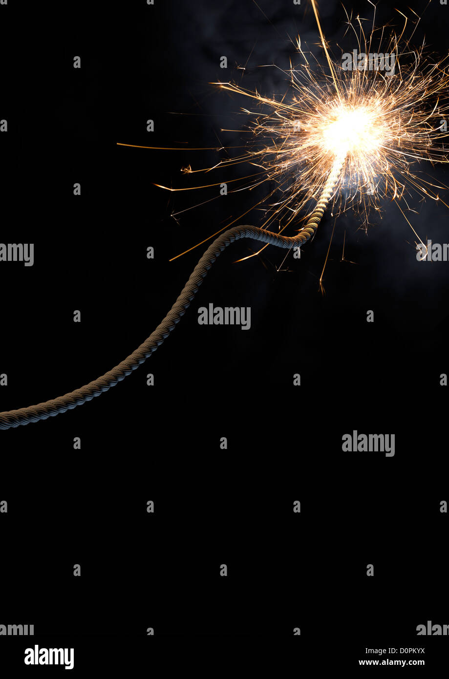 Fuse, spark, bomb, cartoon style, dark, explosive Stock Photo - Alamy