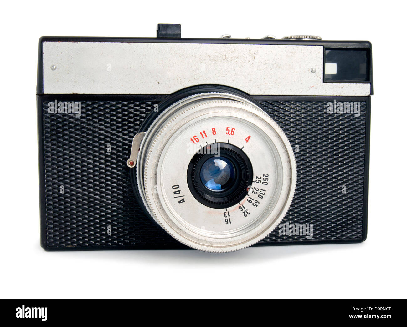 Old vintage entry-level camera isolated on white background Stock Photo