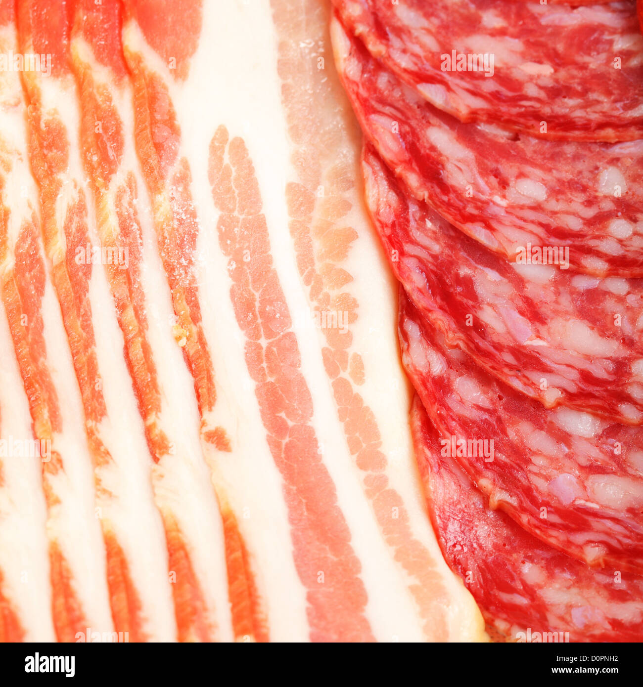 Bacon and salami Stock Photo Alamy