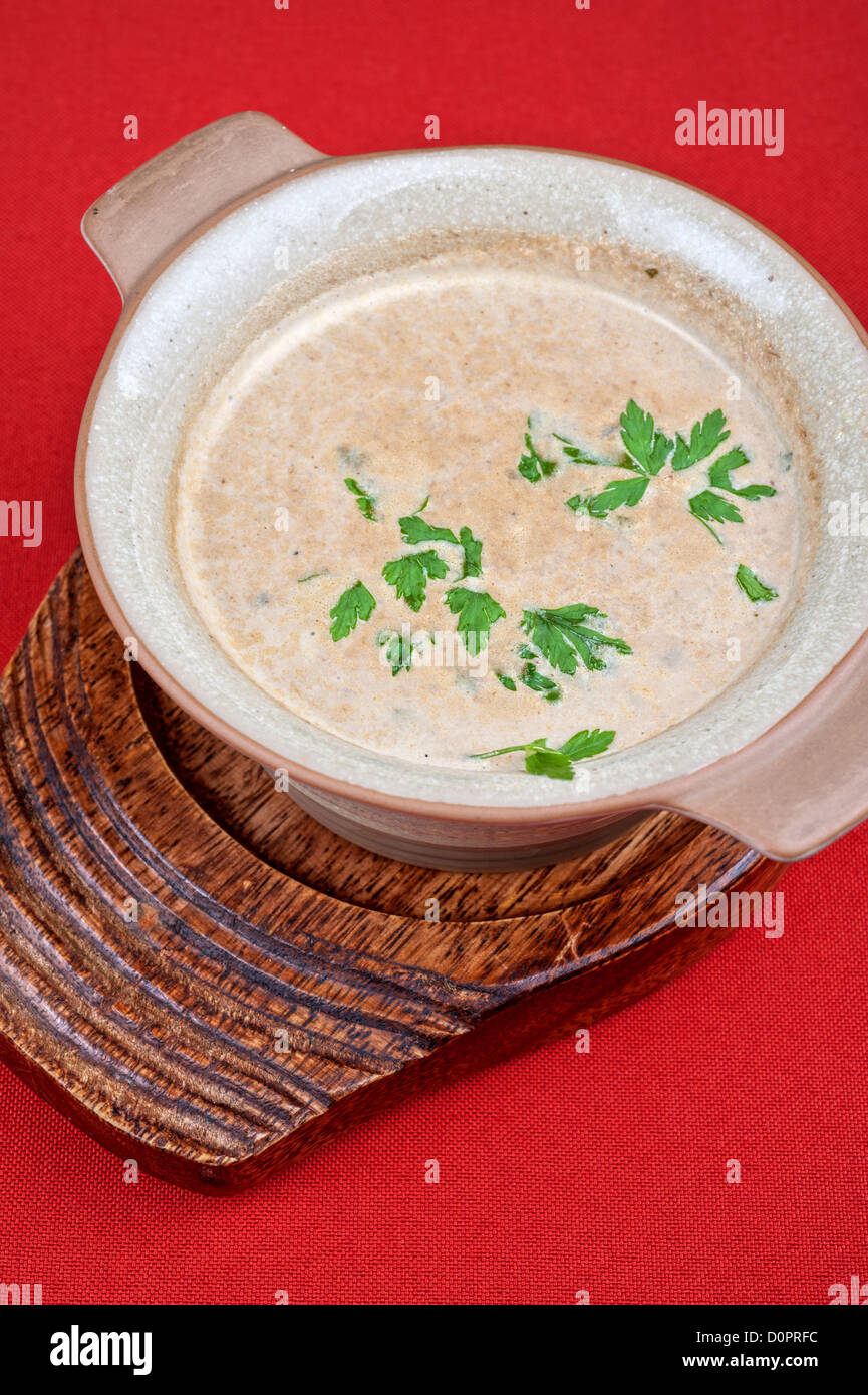 Mushroom cream soup Stock Photo - Alamy