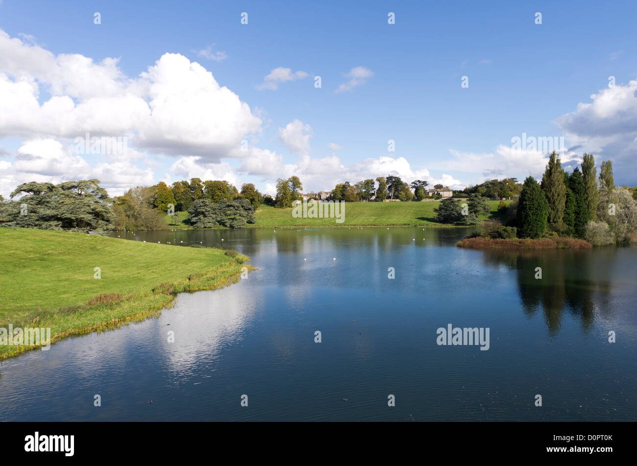 A view of the lake at Blenheim Palace, Woodstock, Oxfordshire, UK Stock Photo