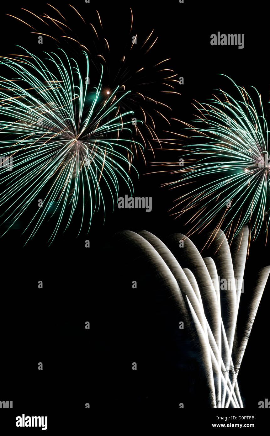 Fireworks at the annual fireworks display South Park, Oxford, UK Stock