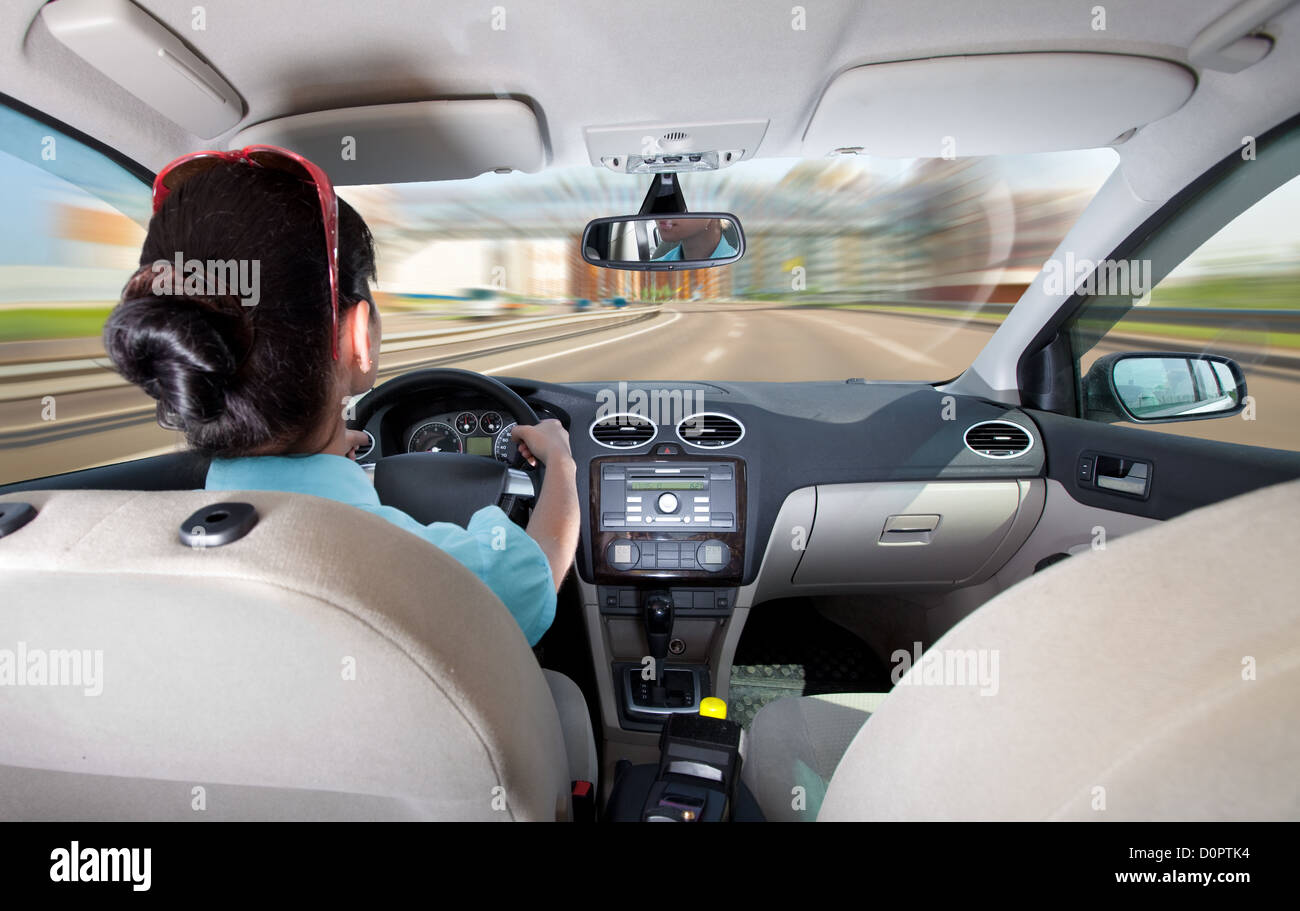 women driving a car Stock Photo - Alamy