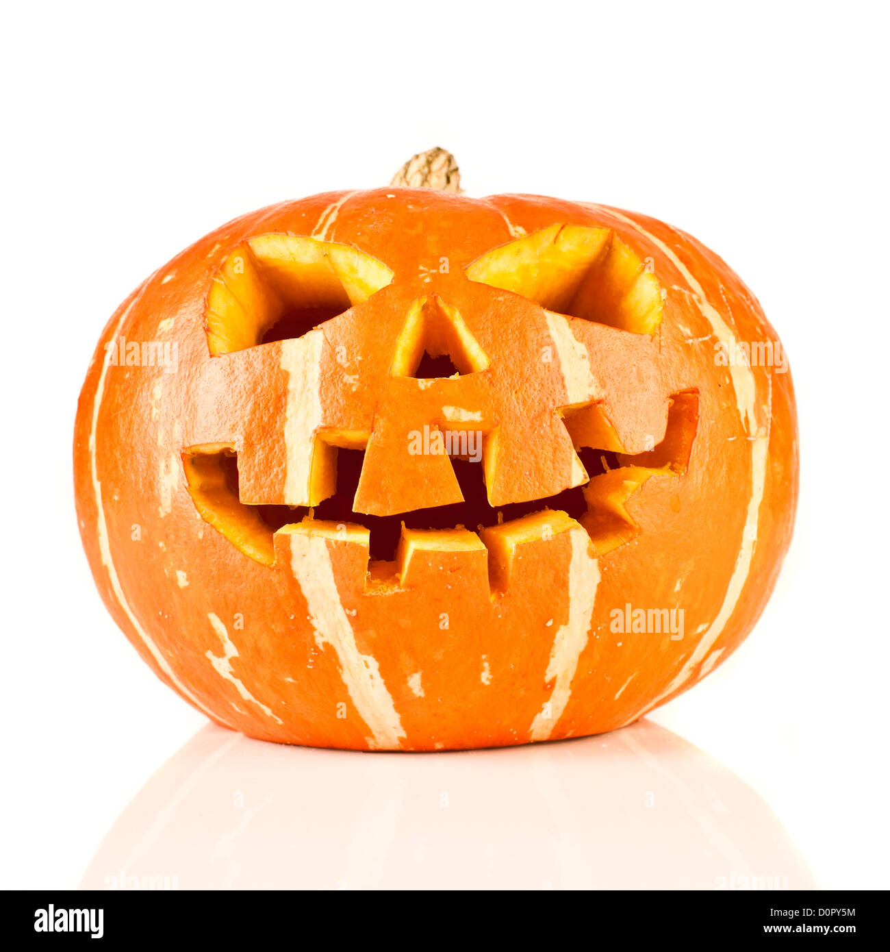 halloween, old jack-o-lantern on white Stock Photo