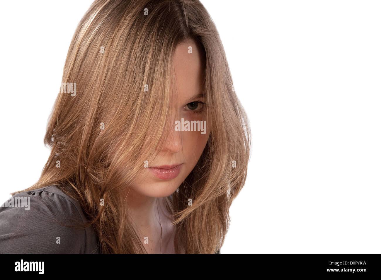 girl with the dismissed hair Stock Photo