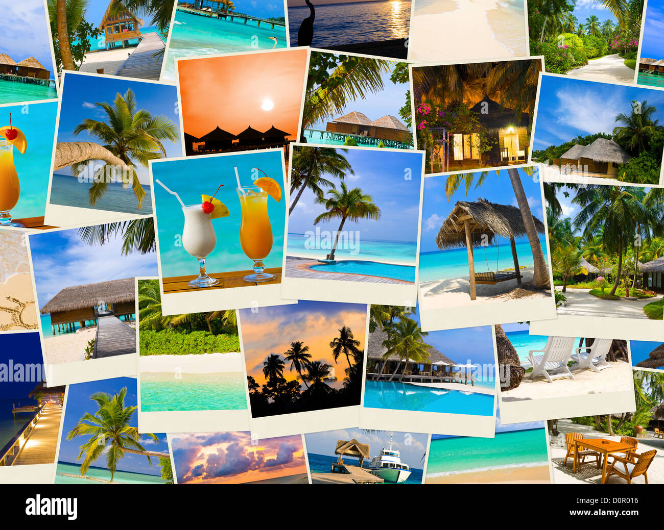Photo collage tropical beach palm hi-res stock photography and images ...