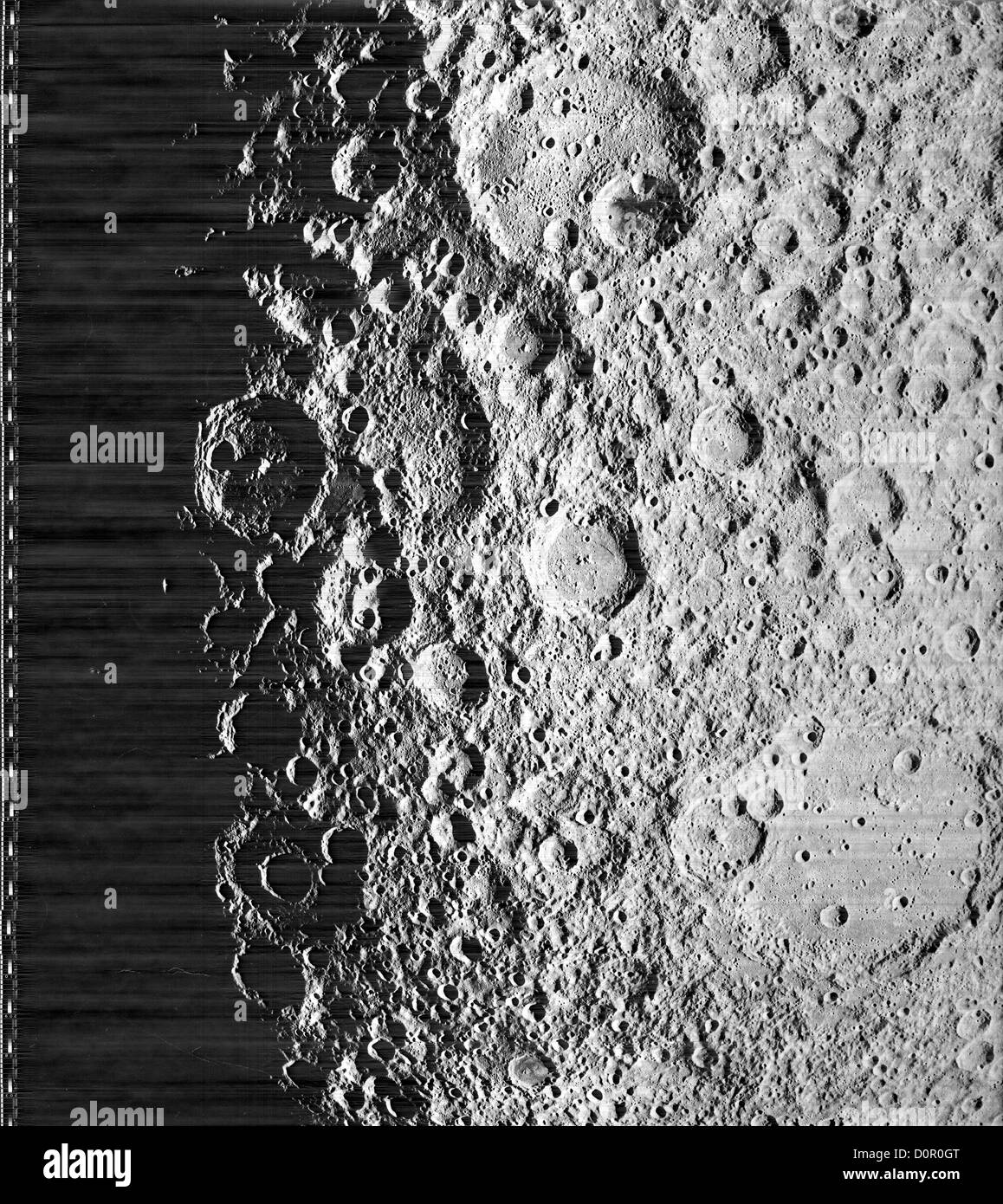 NASA image from Lunar Orbiter of the moon surface Stock Photo