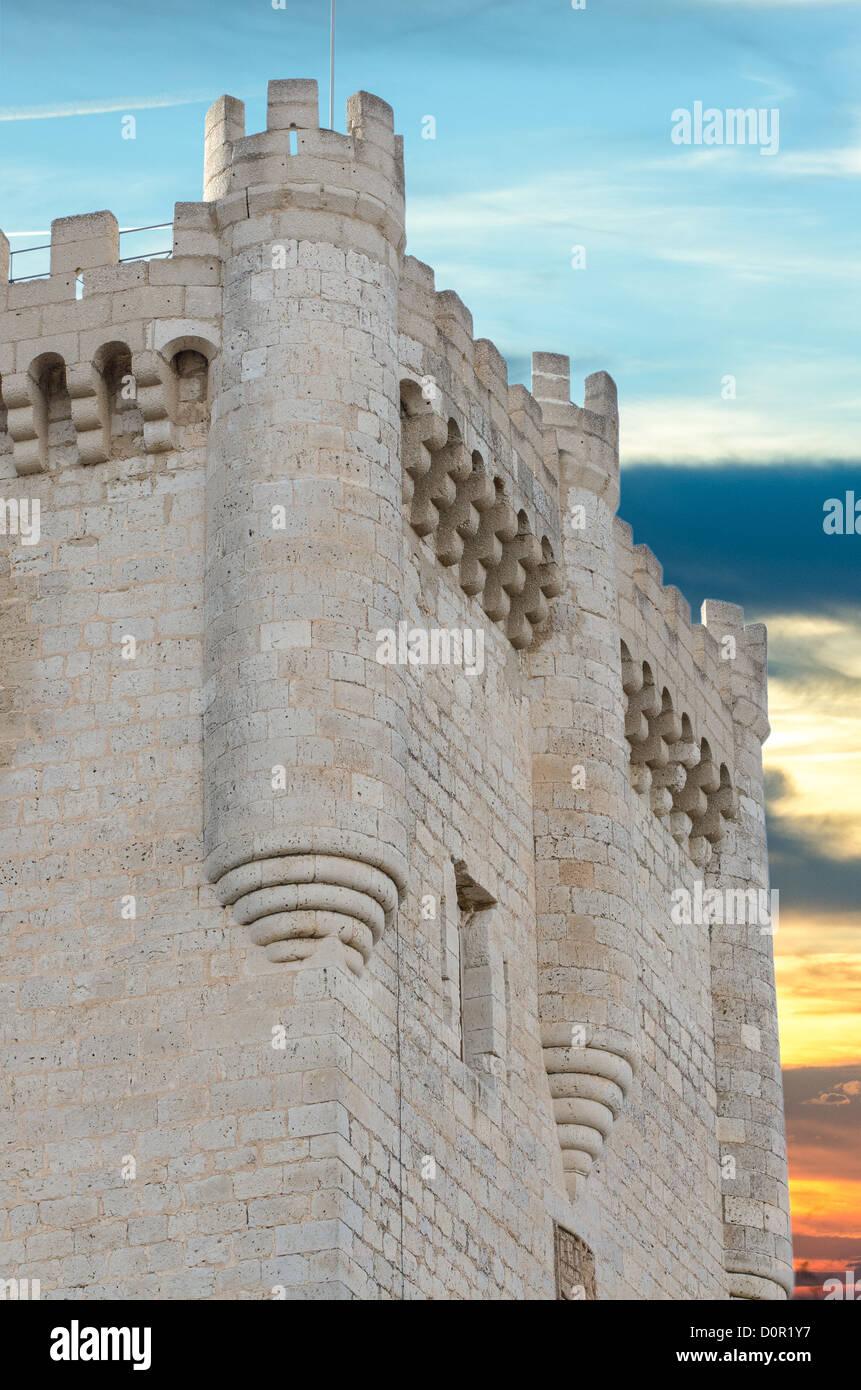 Stone tower of Penafiel Castle, Spain Stock Photo