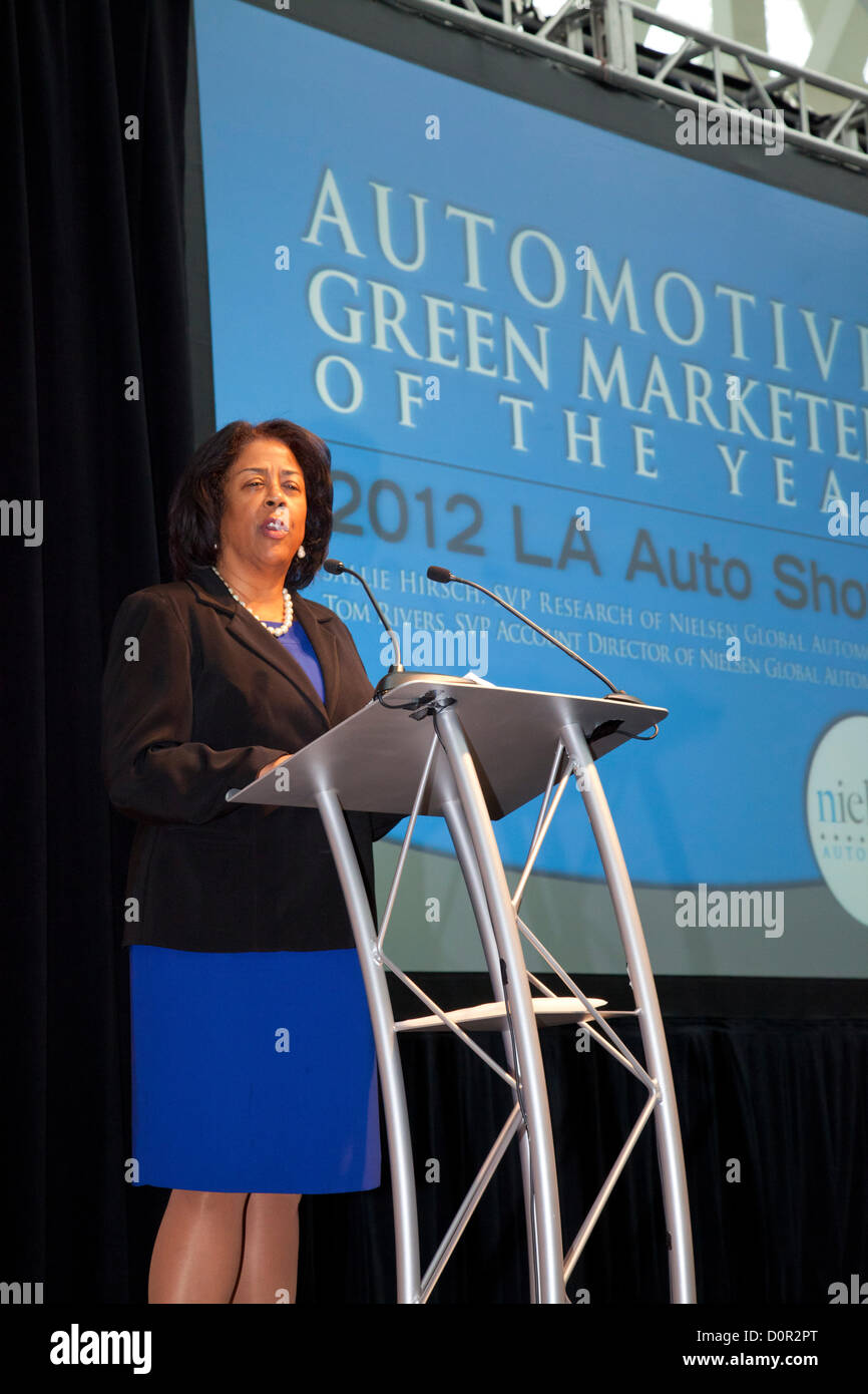 Los Angeles, USA. 29th November 2012. Councilwoman Jan Perry. The all-new 2013 Ford Fusion has been named Green Car Journal's 2013 Green Car of the Year¨ at the LA Auto Show. The Fusion emerged on top of an exceptional field of finalists including the 2013 Dodge Dart Aero, Ford C-MAX, Mazda CX-5 SKYACTIV and the Toyota Prius c. Credit:  Ambient Images Inc. / Alamy Live News Stock Photo