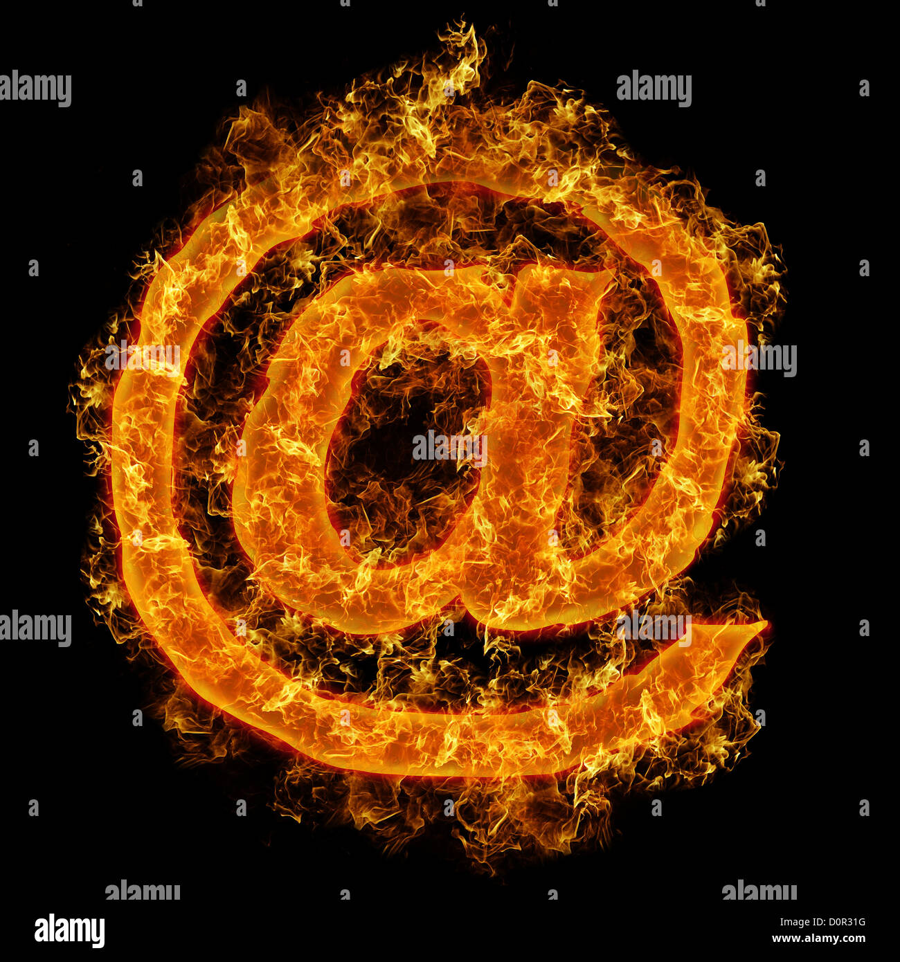 Fire sign mail Stock Photo