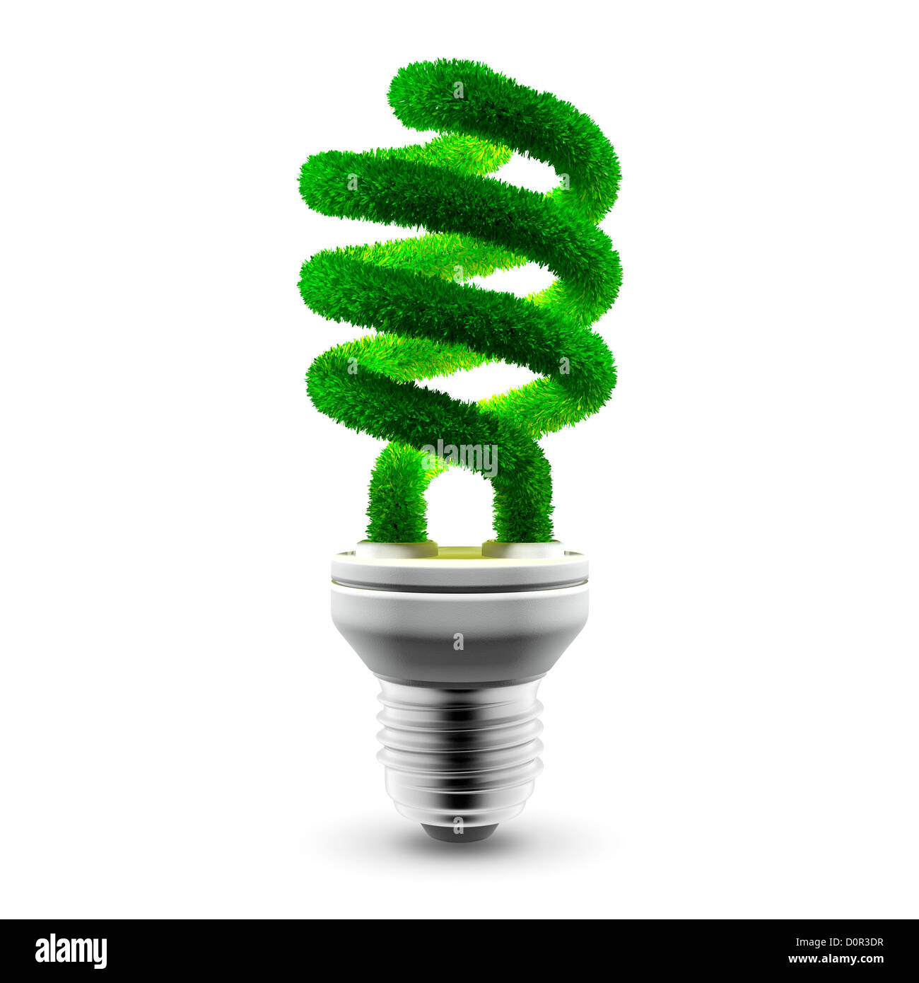 Green energy-saving lamp Stock Photo