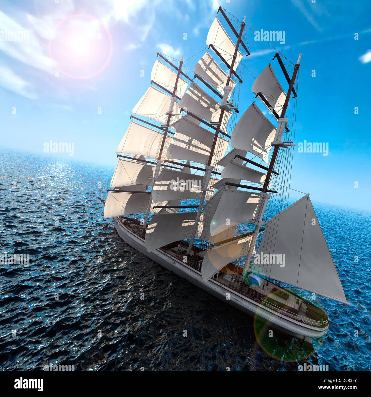 Sailing ship at sea Stock Photo Alamy