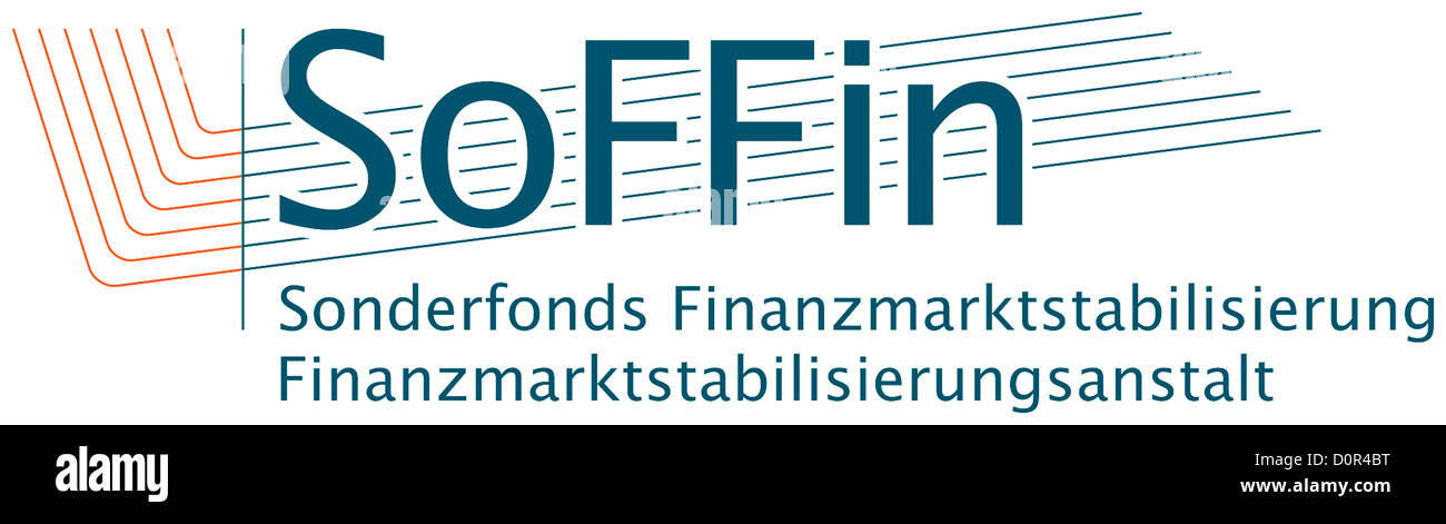 Logo of the special government stocks for the finance market consolidation SoFFin. Stock Photo