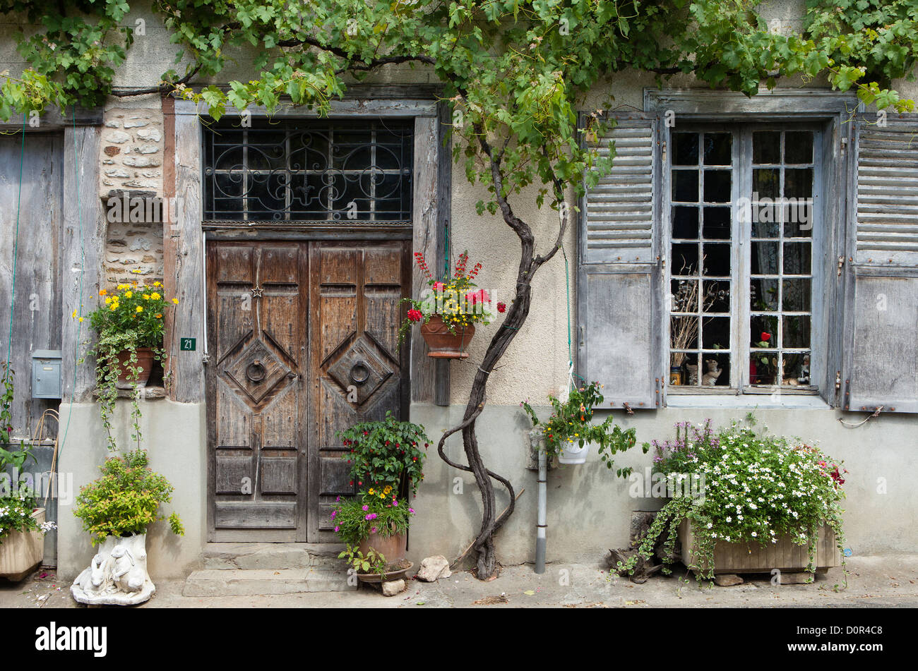 a doorway in Ségur-le-Château, Corrèze, the Limousin, France Stock Photo