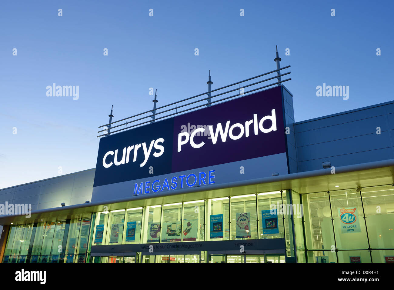 Currys PC World Megastore retail unit shop entrance Stock Photo