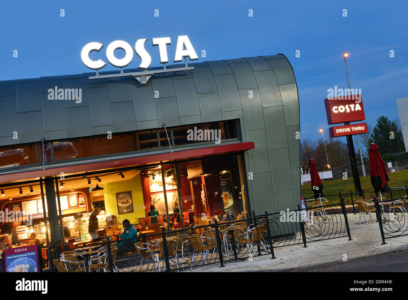 Drive through Costa Coffe shop Stock Photo