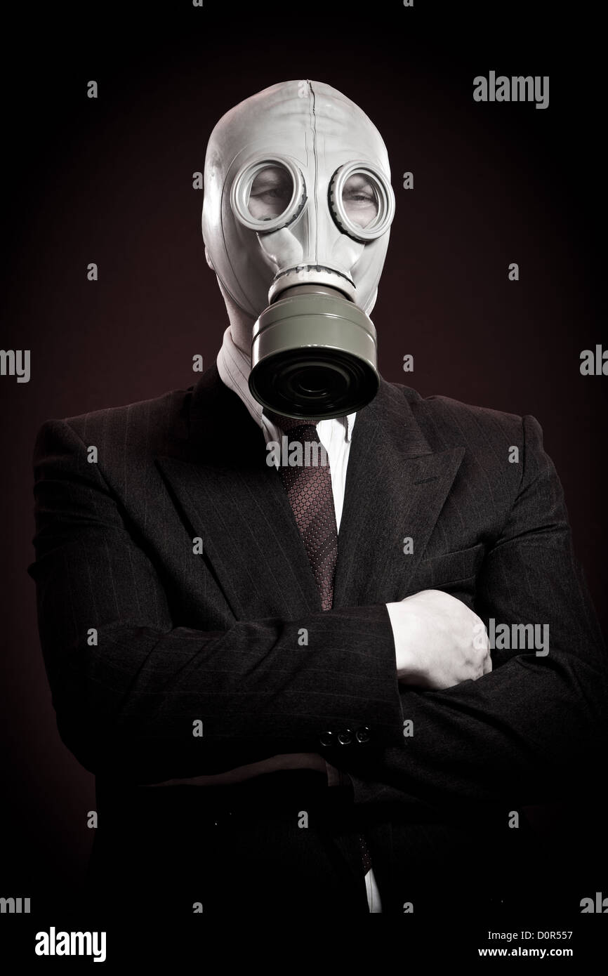 person in a gas mask Stock Photo Alamy