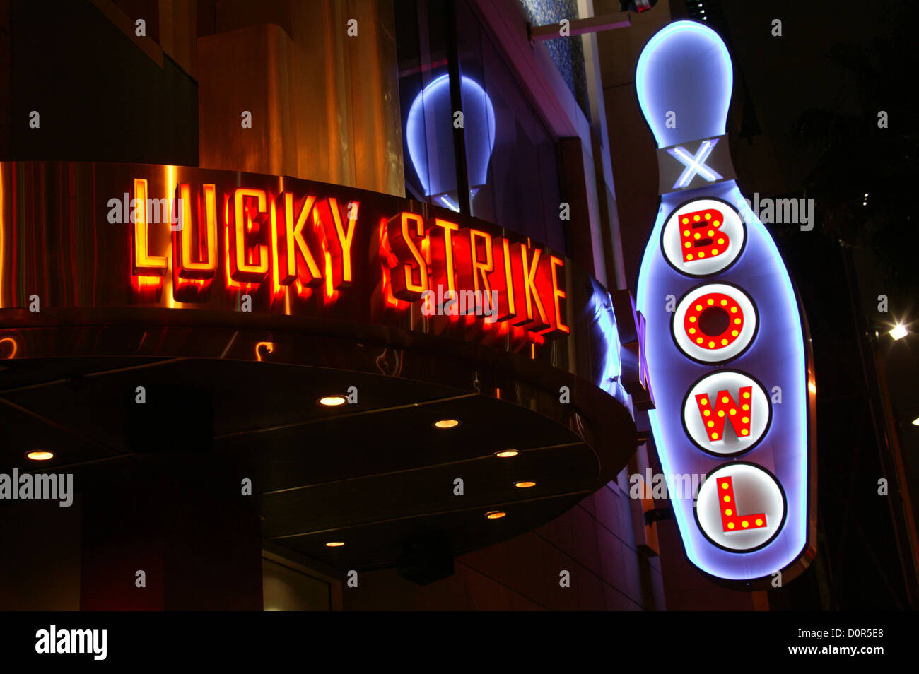 Lucky Strike Bowling Alley and nightclub, Hollywood, Los Angeles, CA Stock Photo