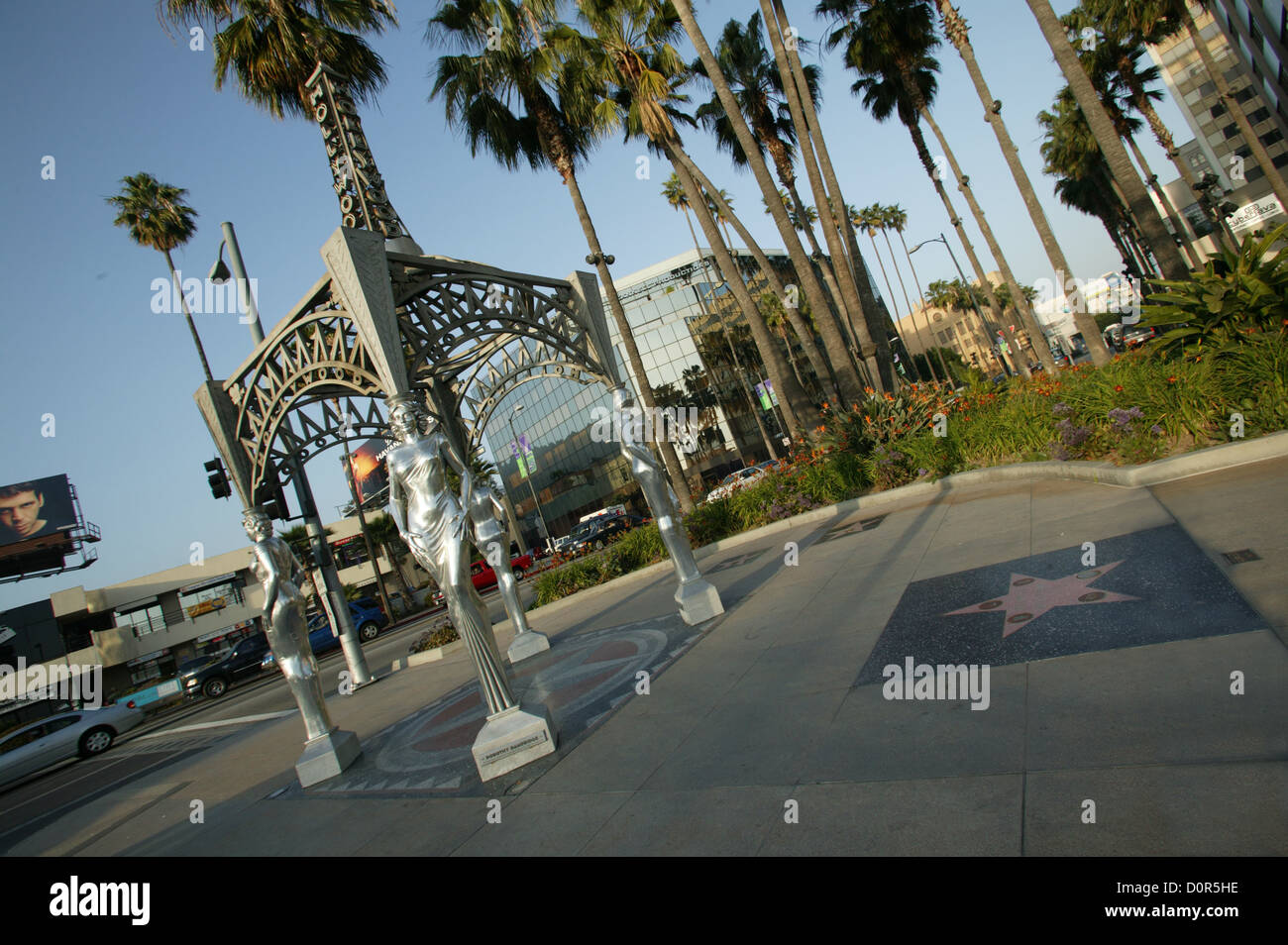 The Gateway to Hollywood Statue at La Brea and Hollywood Boulevard in