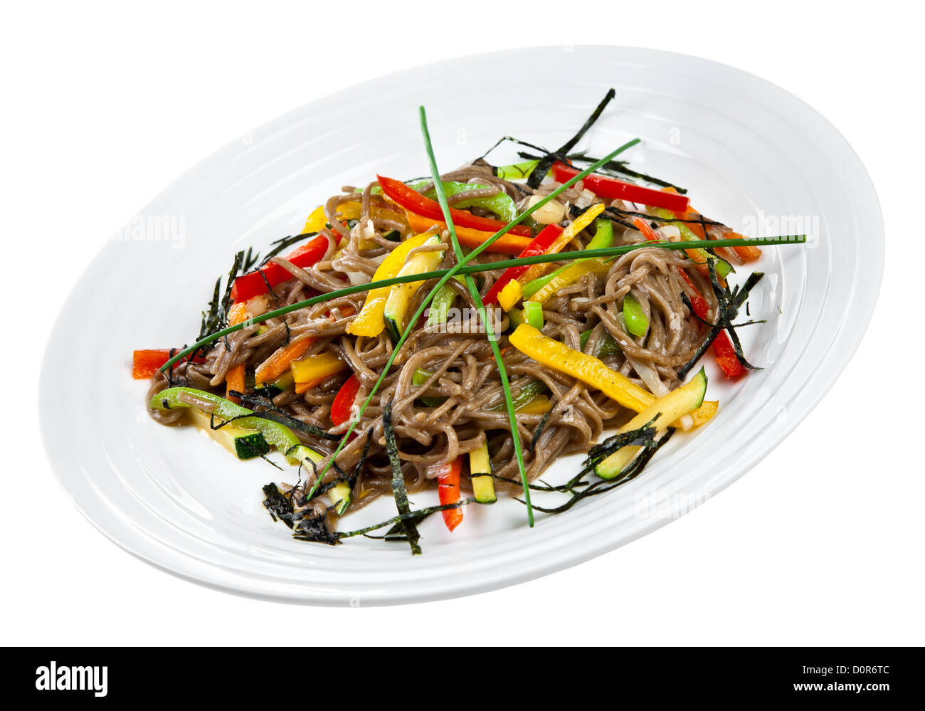 Soba with Vegetables Stock Photo