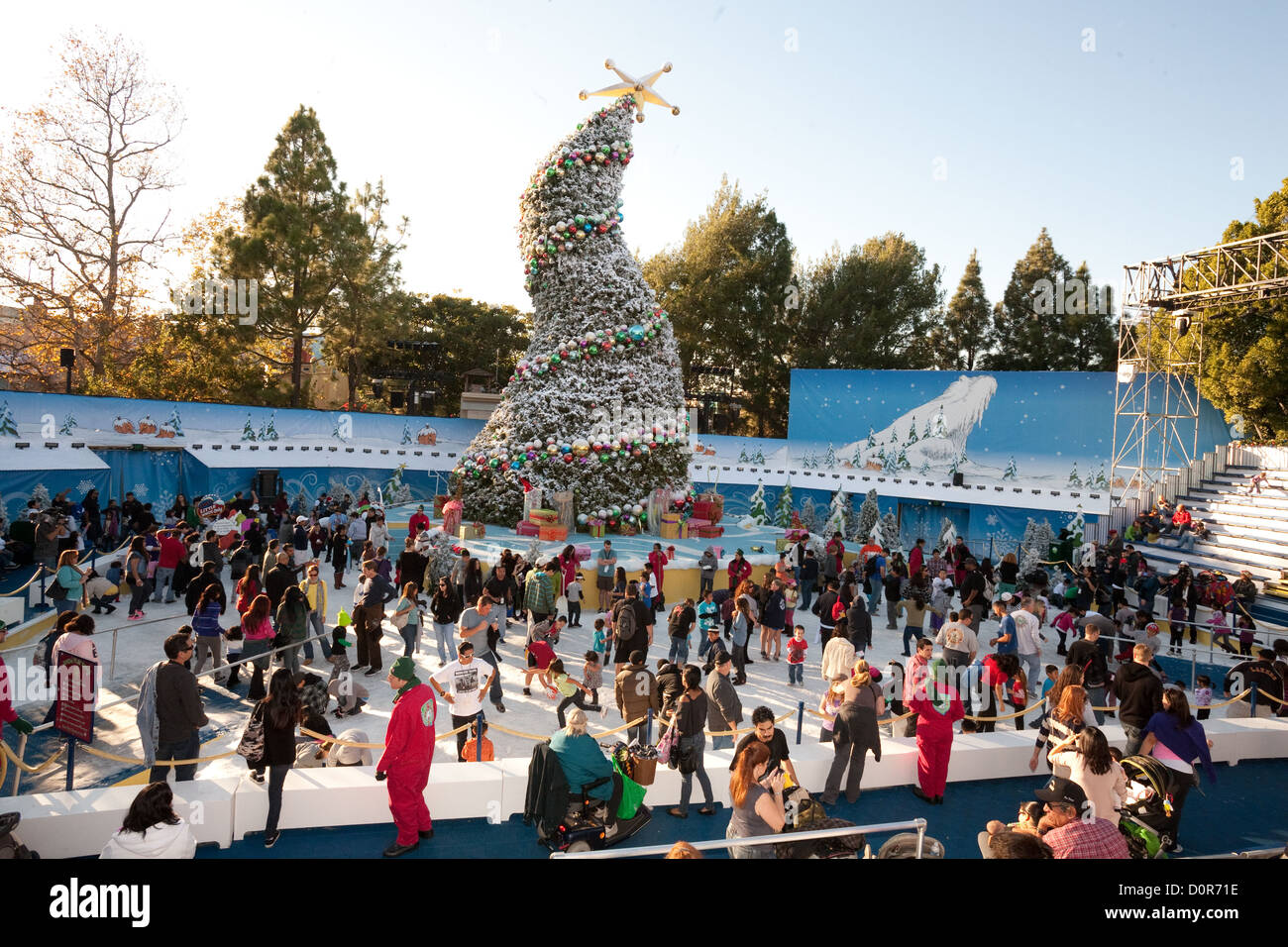 The crooked Christmas tree at Grinchmas at Universal Studios Hollywood
