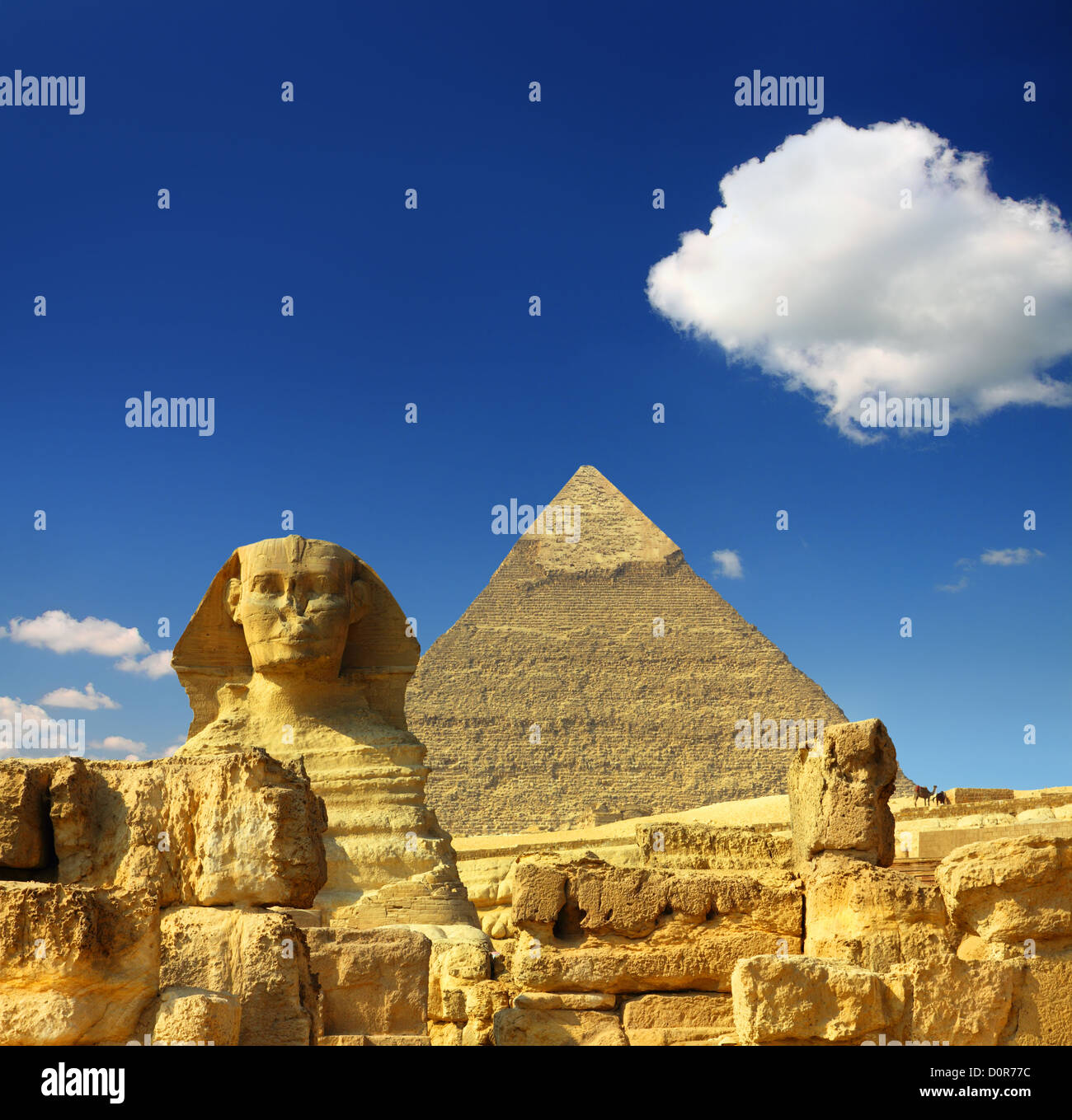 egypt Cheops pyramid and sphinx Stock Photo - Alamy
