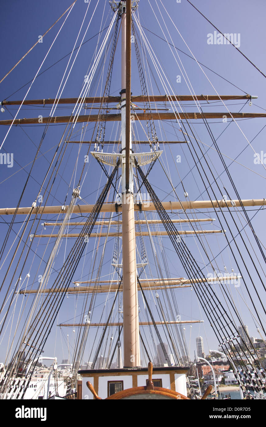 Masts on a Tall Ship Stock Photo Alamy