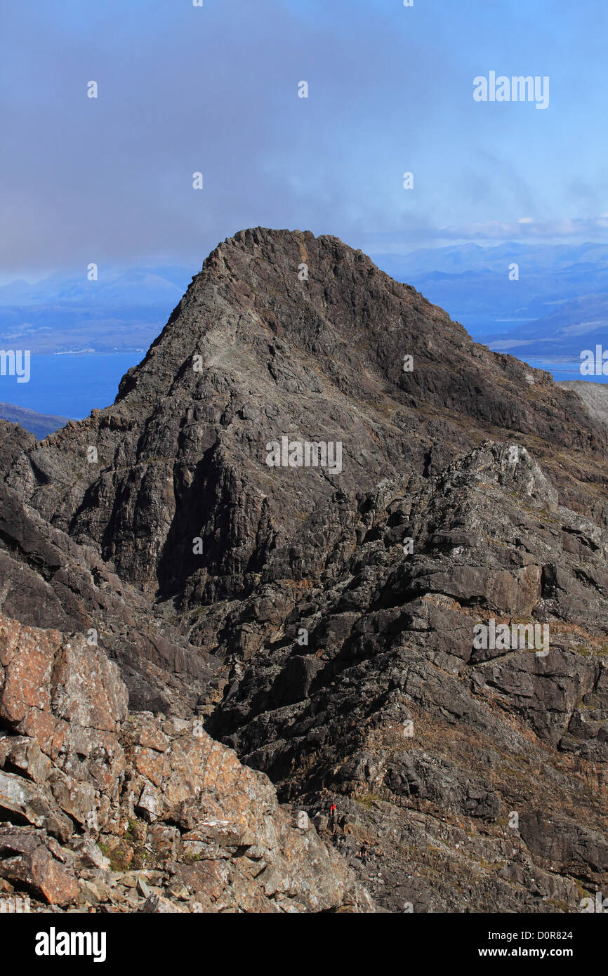 Sgurr nan Gillean seen from Bruach na Frithe. Stock Photo