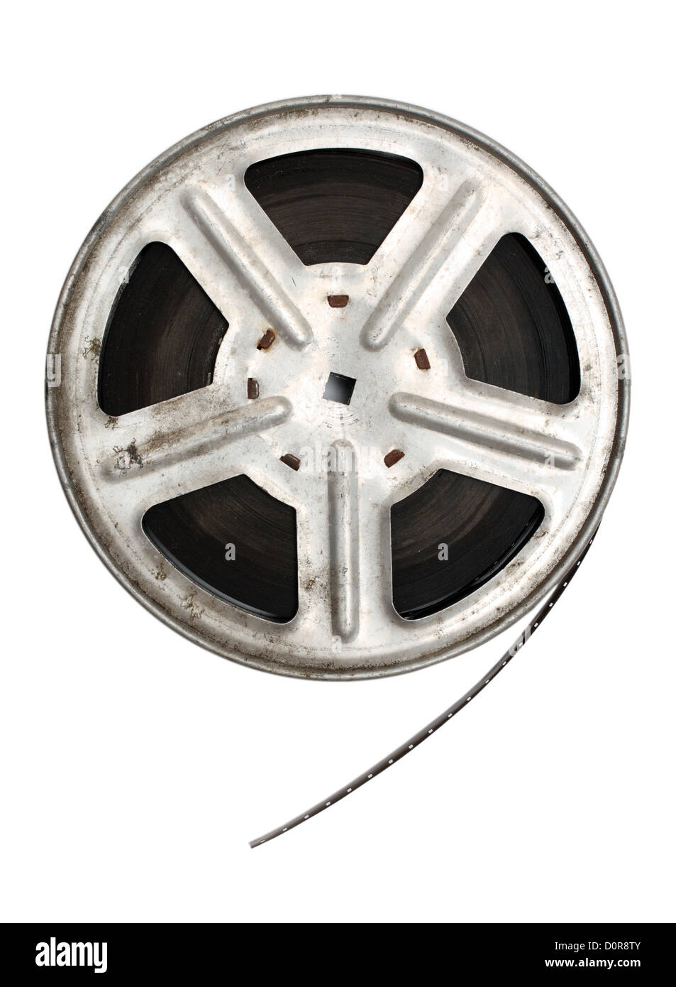 old movie film on metal reel Stock Photo - Alamy