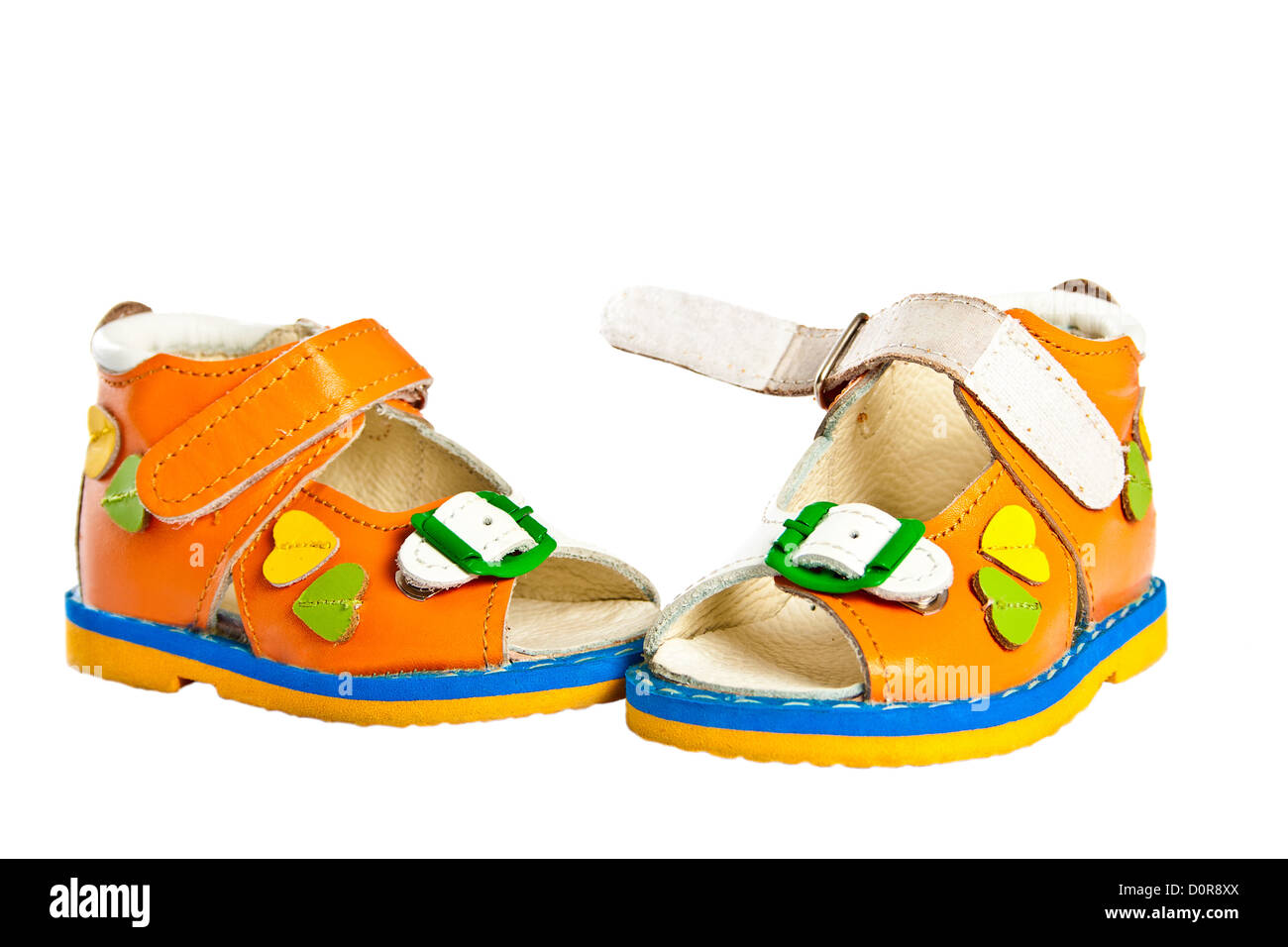 Pair of babies shoes from natural leather Stock Photo - Alamy