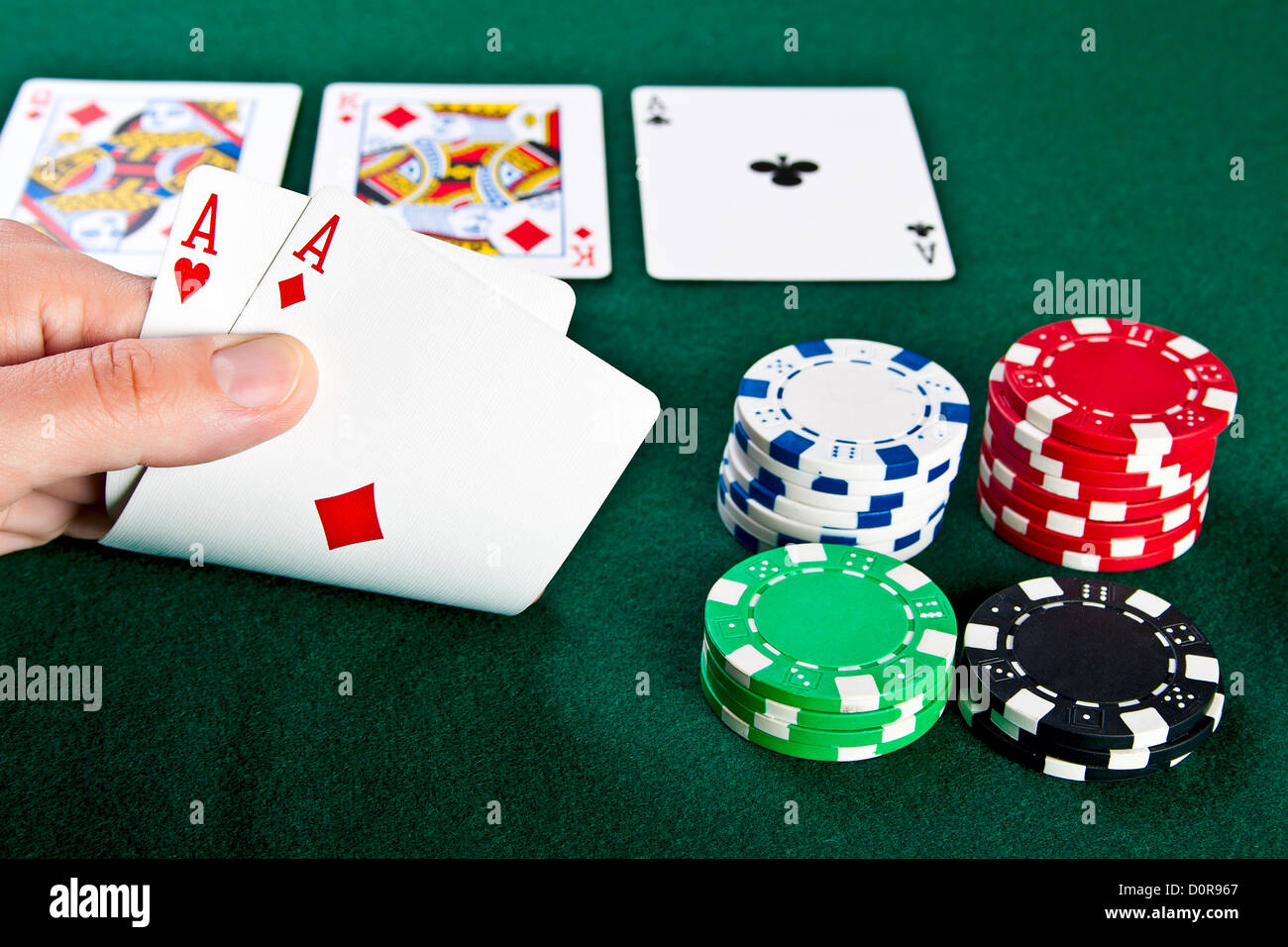 Chip and cards for the poker Stock Photo Alamy