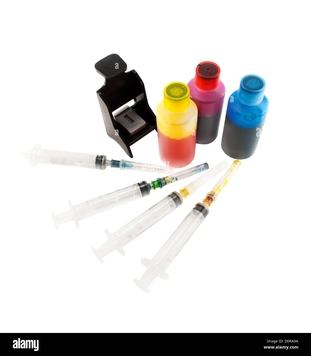 Ink for inkjet printer on white background Stock Photo Alamy