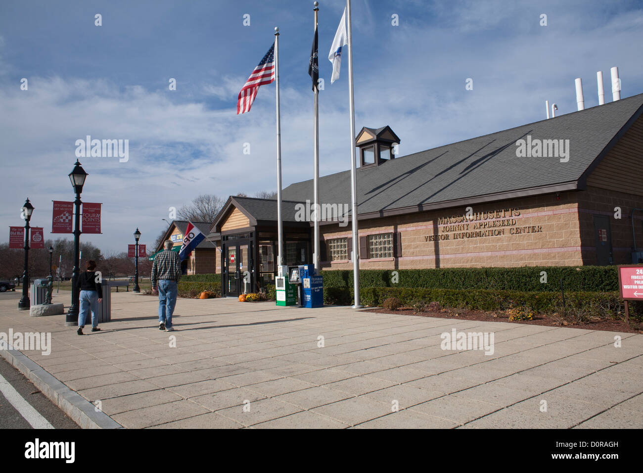 A statue of Johnny Appleseed visitors to the Massachusetts