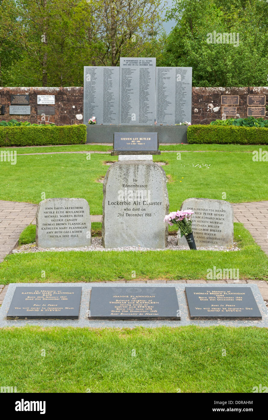 Scotland, Lockerbie, Garden of Rememberance to victims of 1988 air disaster, the terrorist bombing of Pan Am Flight 103 Stock Photo