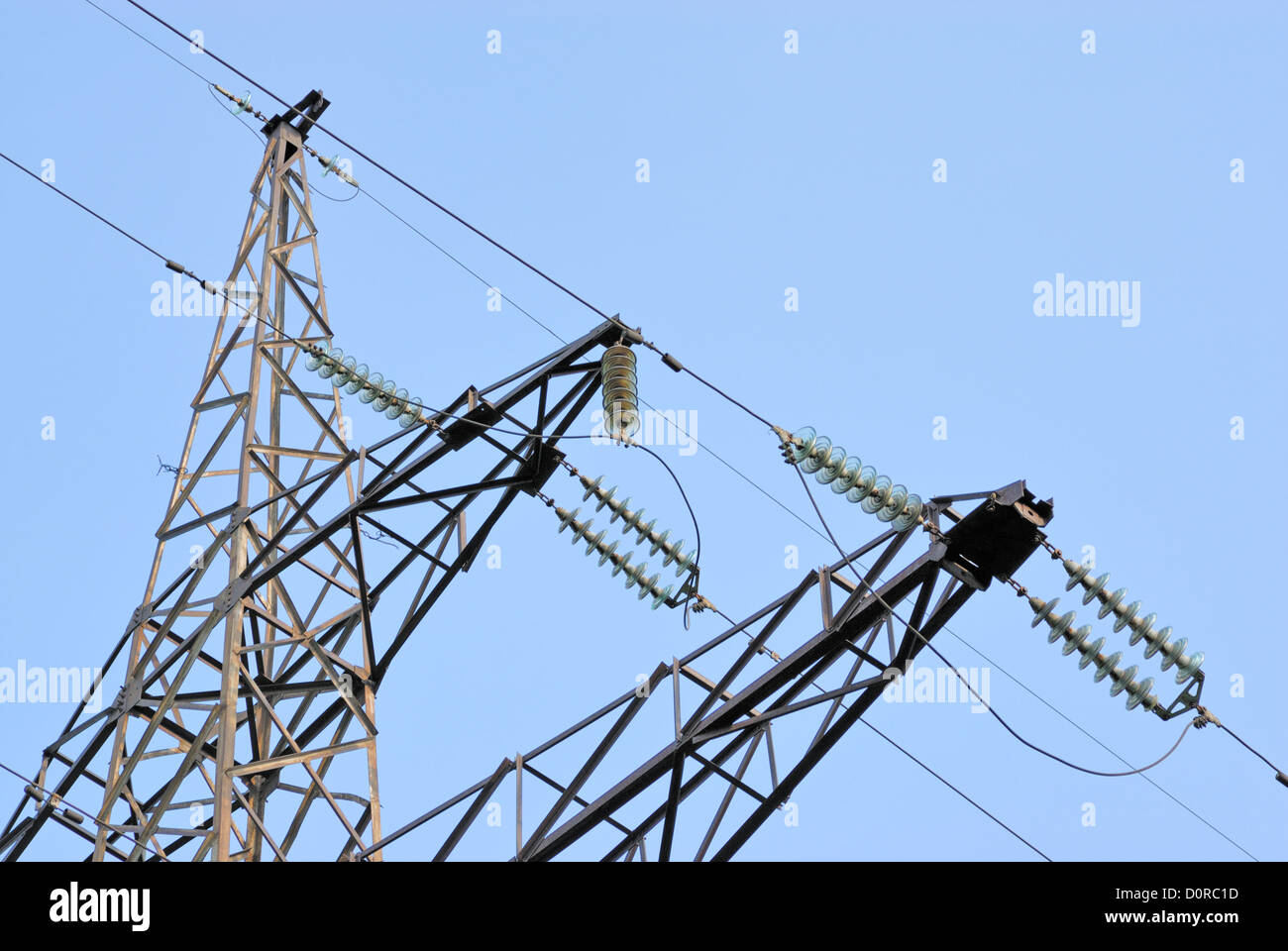 High voltage powerline Stock Photo Alamy