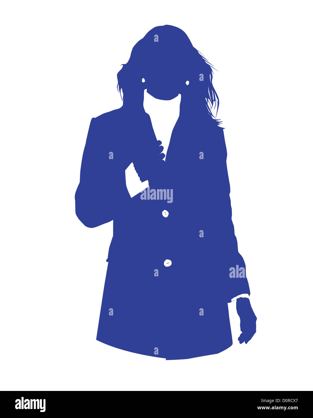 business woman blue avatar Stock Photo