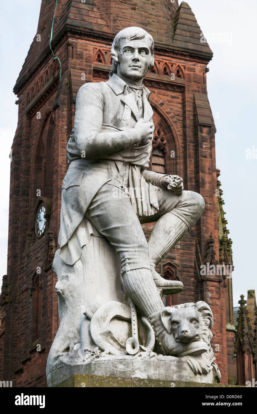 Scotland, Dumfries, poet Robert Burns statue Stock Photo