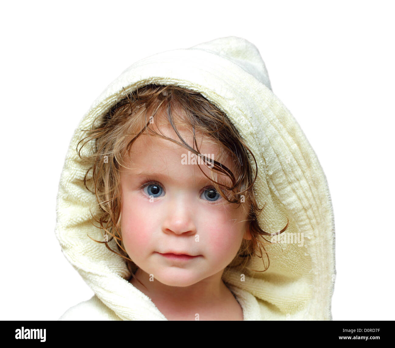 cute girl in bathrobe portrait Stock Photo Alamy
