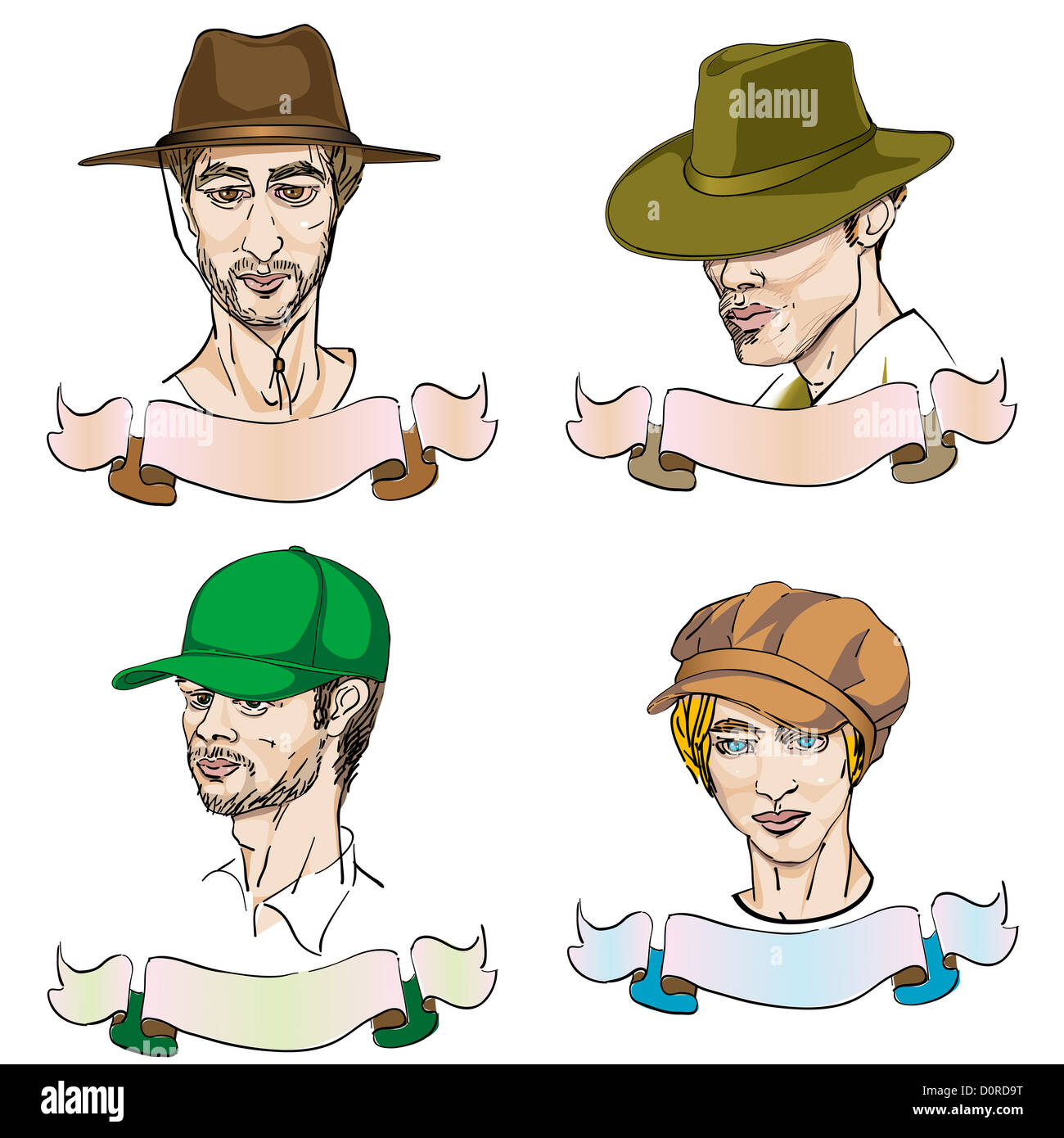People with hats Cut Out Stock Images & Pictures - Alamy