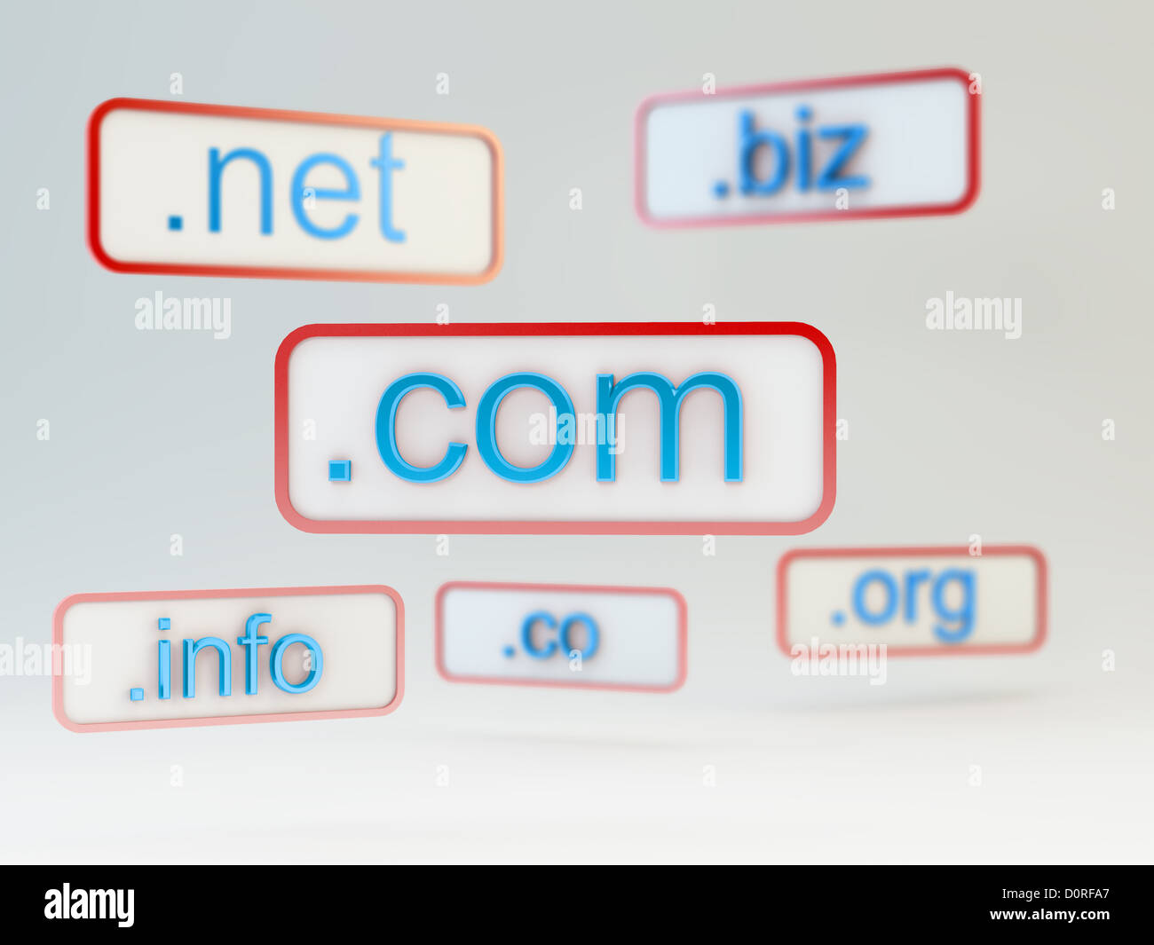 Internet domain names Stock Photo