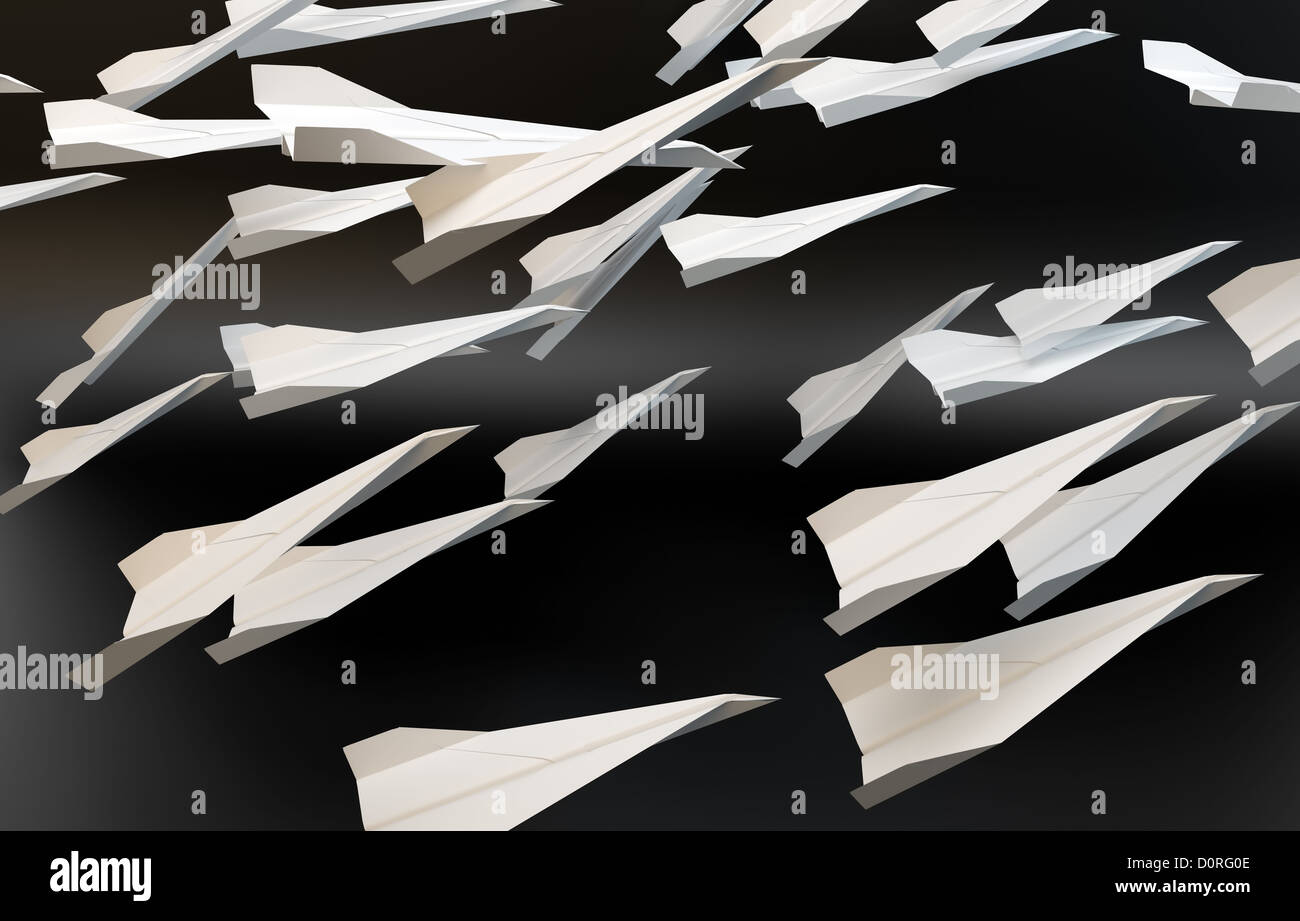 Lots of paper airplanes Stock Photo