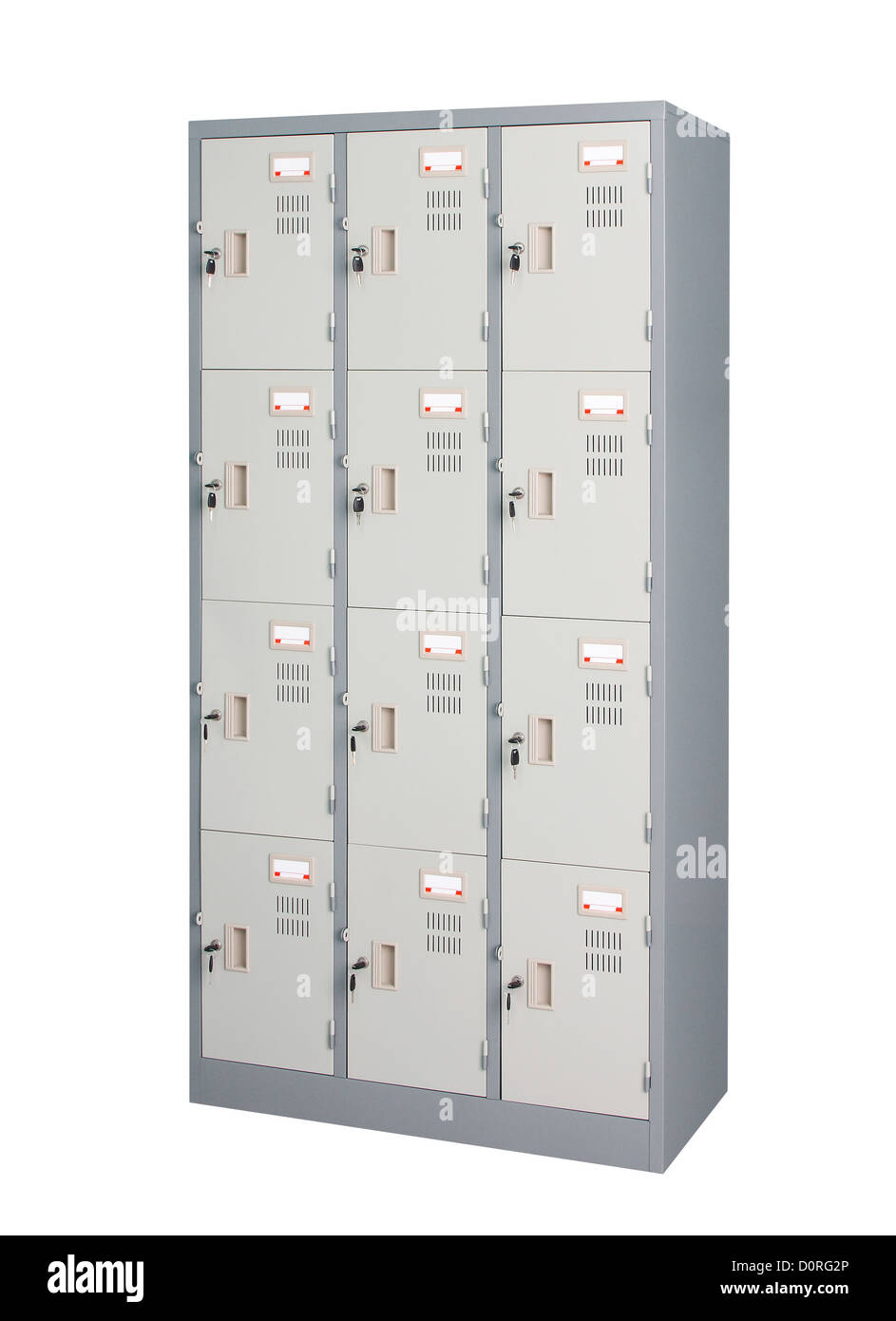 Stainless steel locker isolated Stock Photo